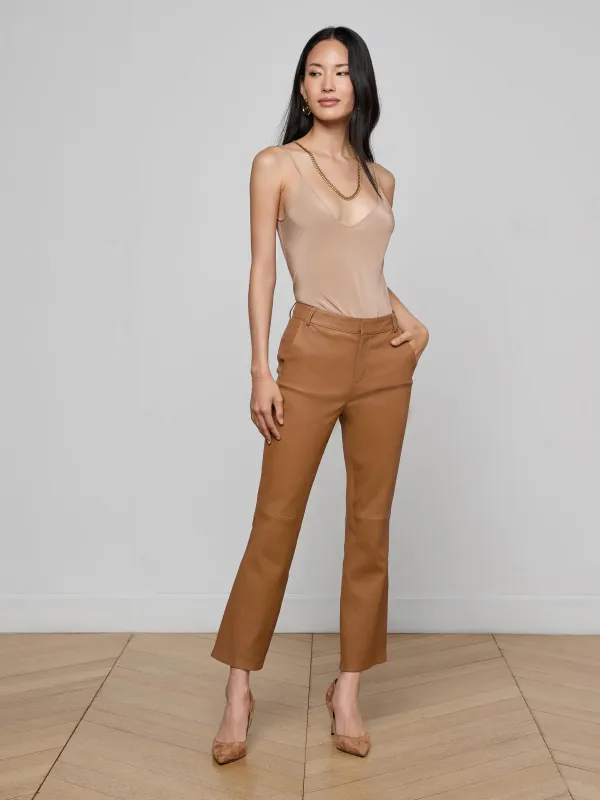 Ketra Leather Bootcut Trouser sold by L'AGENCE