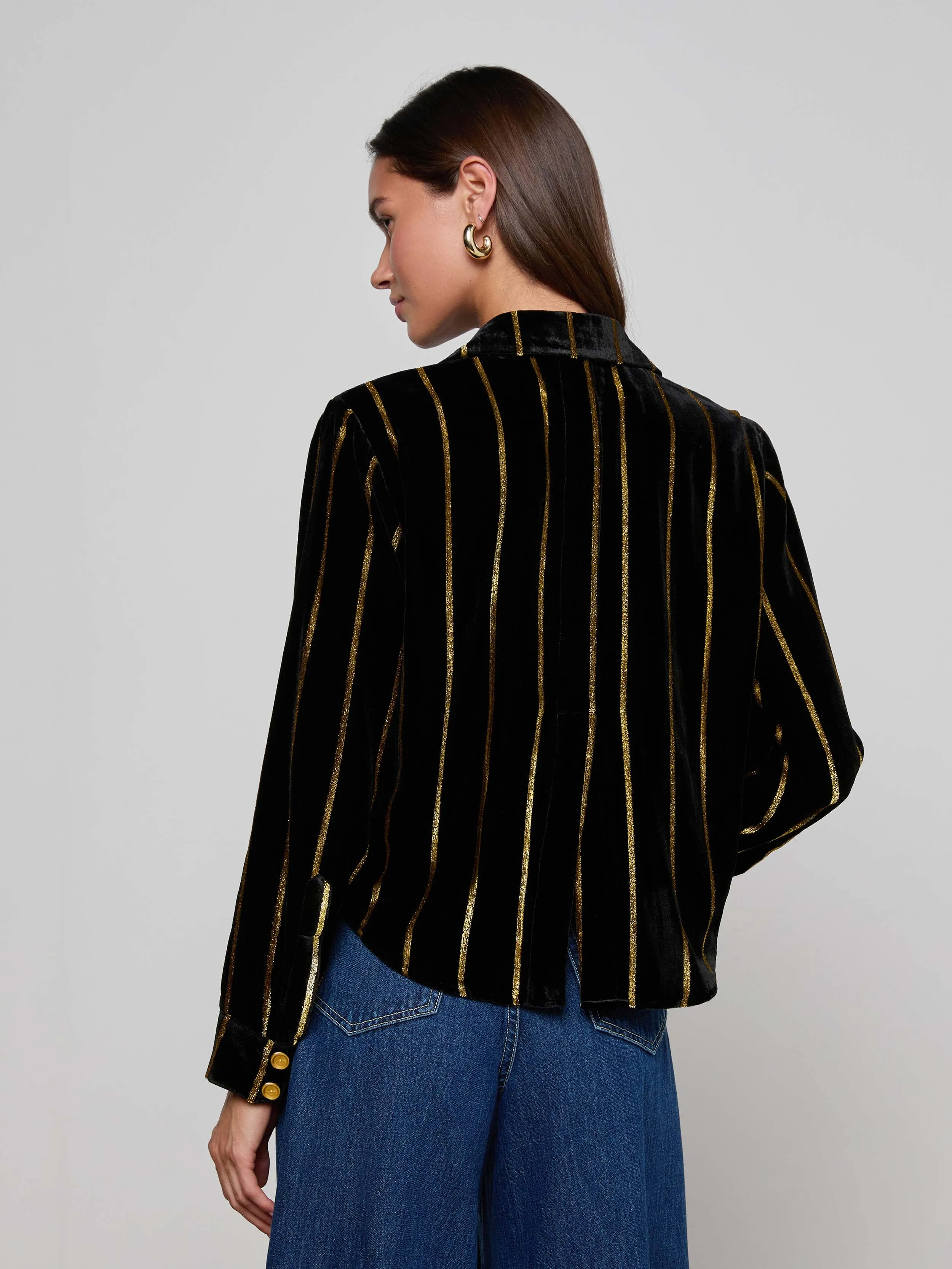 Cosette Velvet Shirt sold by L'AGENCE product image thumbnail 3