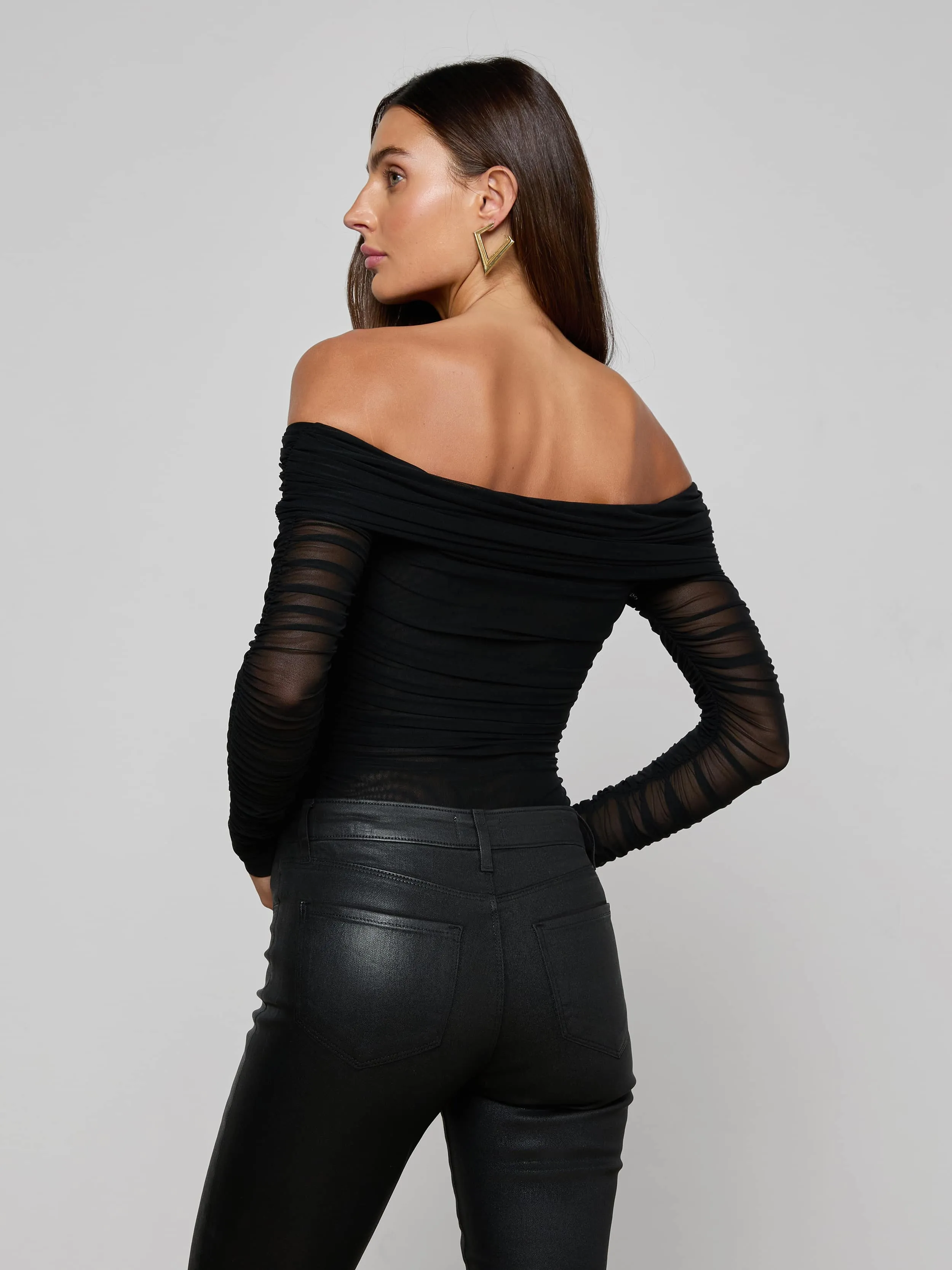 Poppie Off-The-Shoulder Bodysuit sold by L'AGENCE product image thumbnail 4