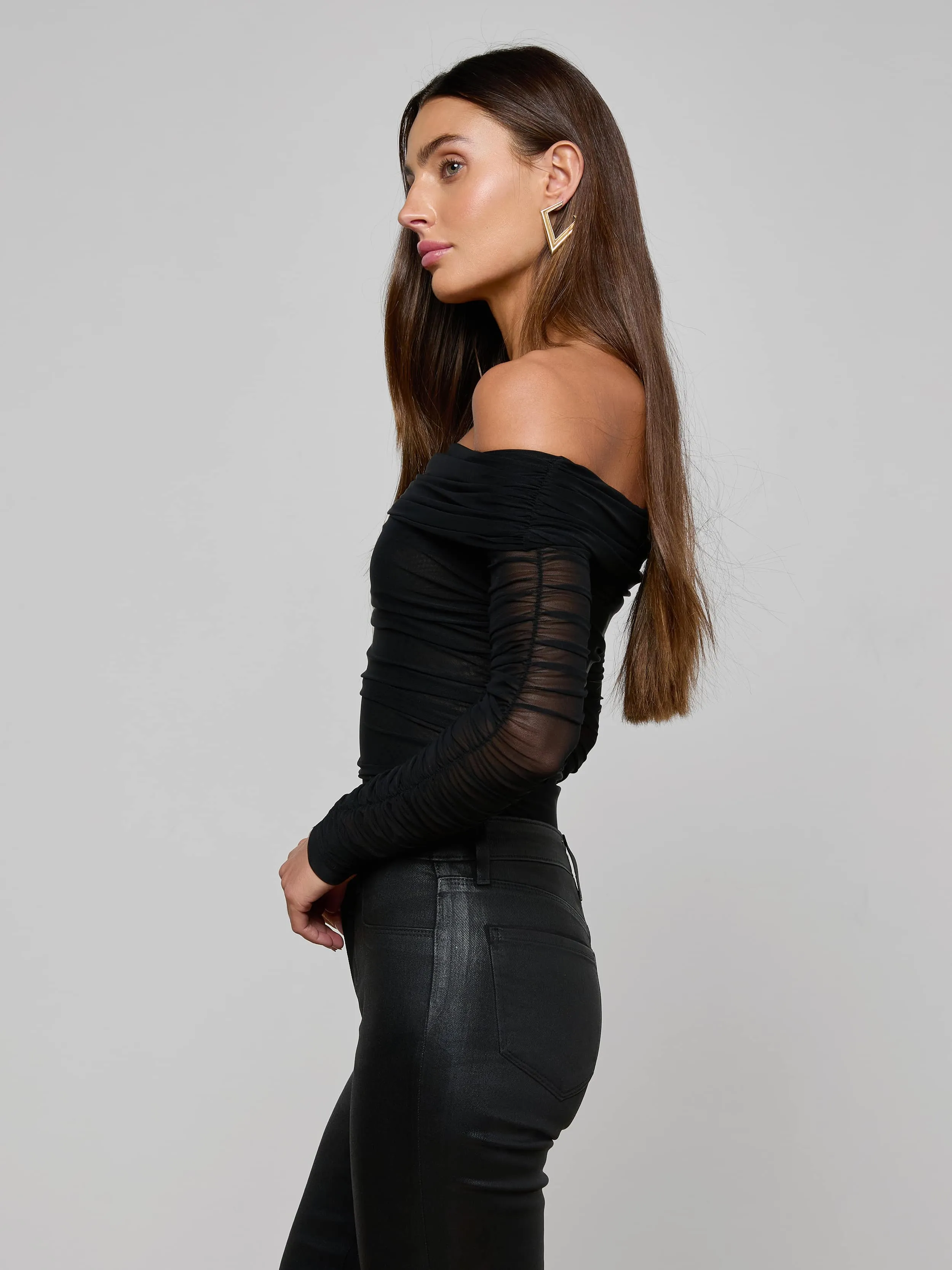 Poppie Off-The-Shoulder Bodysuit sold by L'AGENCE product image thumbnail 2
