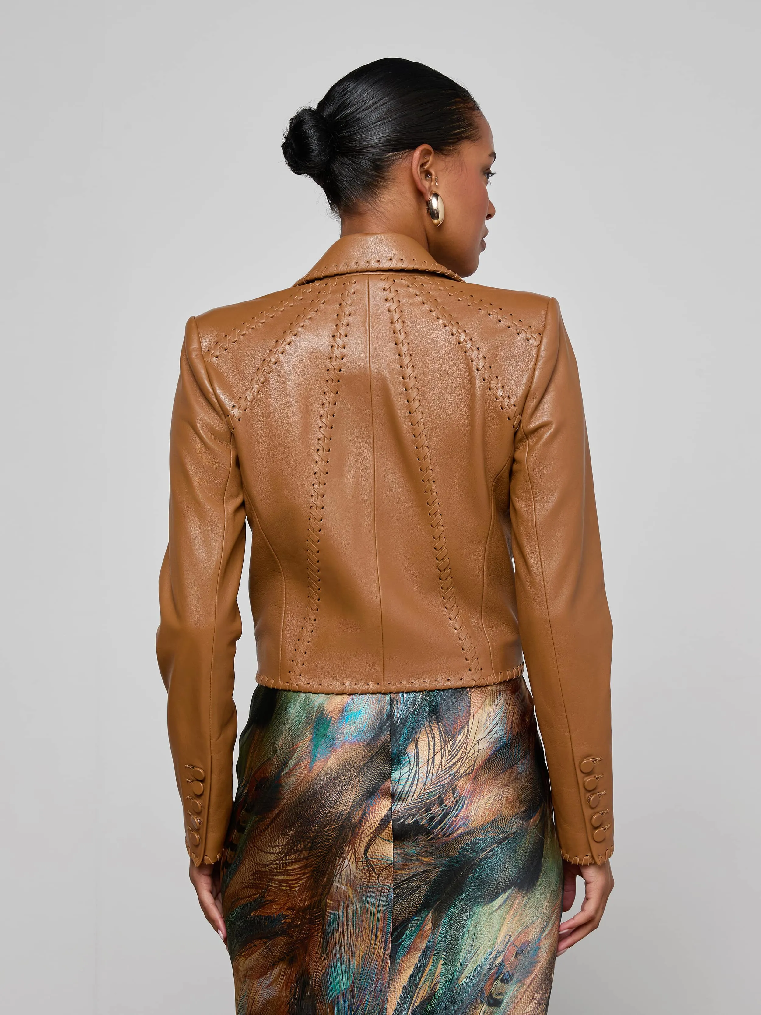 Dulcie Leather Blazer sold by L'AGENCE product image thumbnail 5