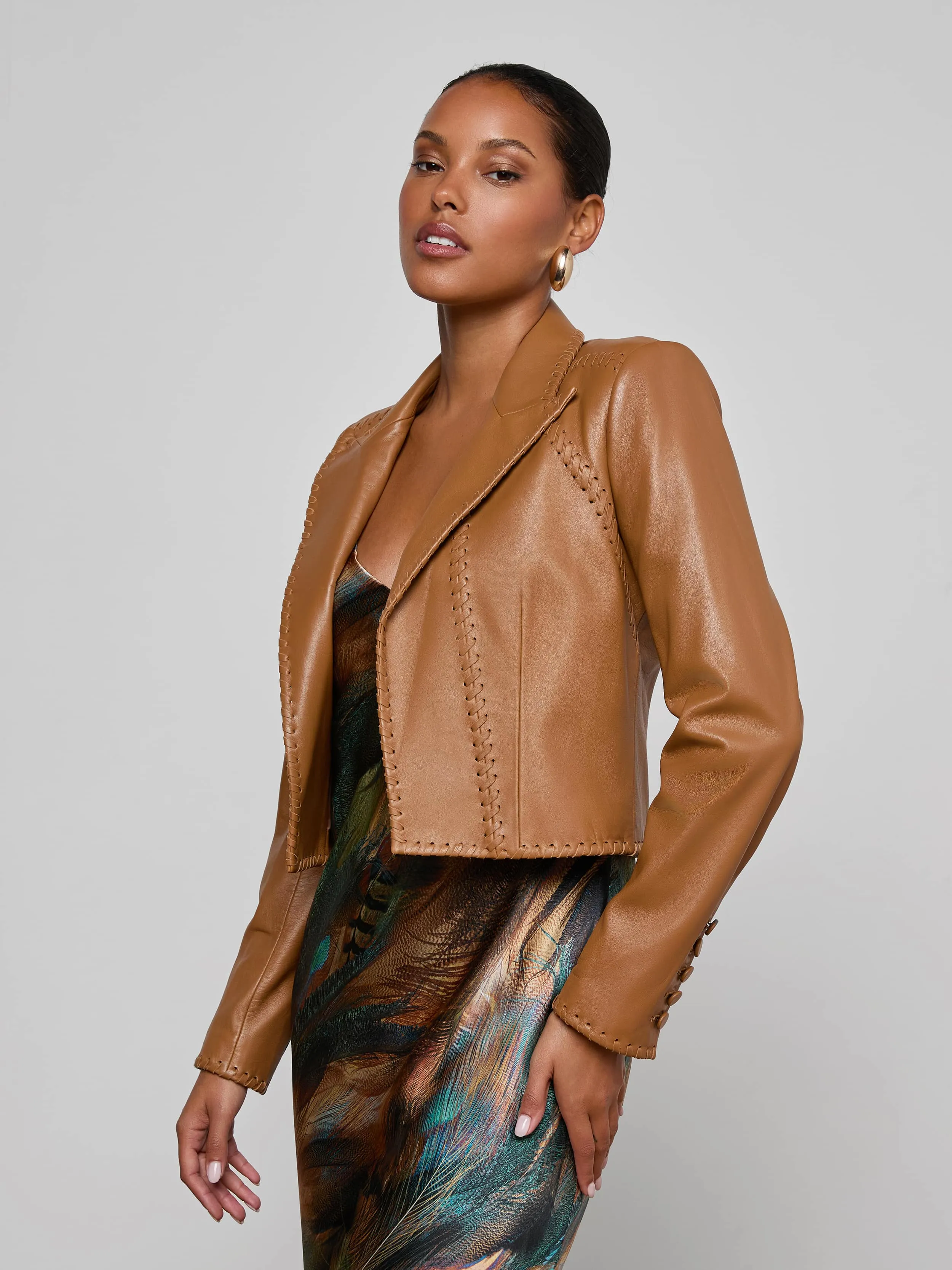Dulcie Leather Blazer sold by L'AGENCE product image thumbnail 3