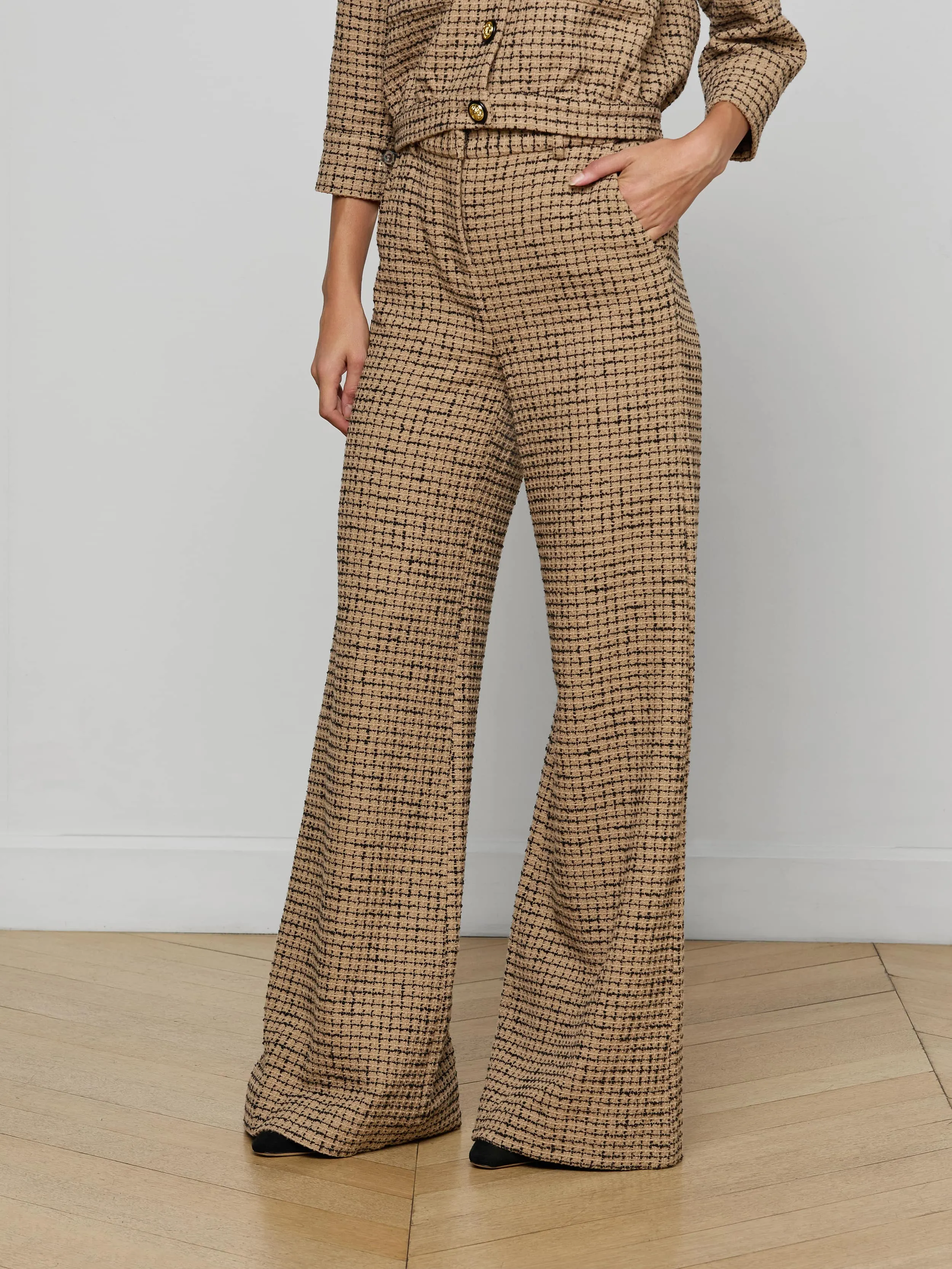 Pilar Tweed Wide-Leg Pant sold by L'AGENCE product image thumbnail 4