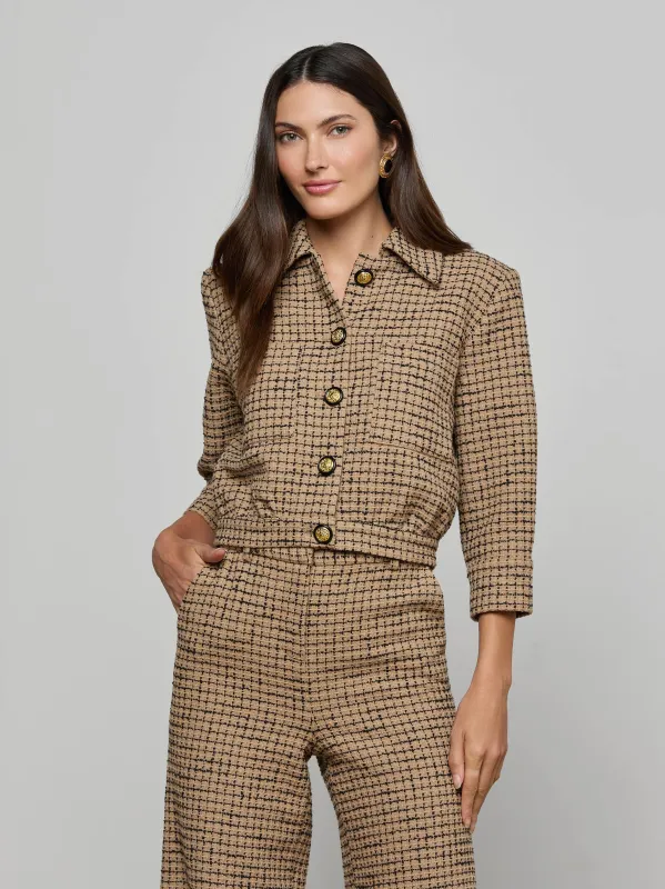 Jia Cropped Tweed Jacket sold by L'AGENCE