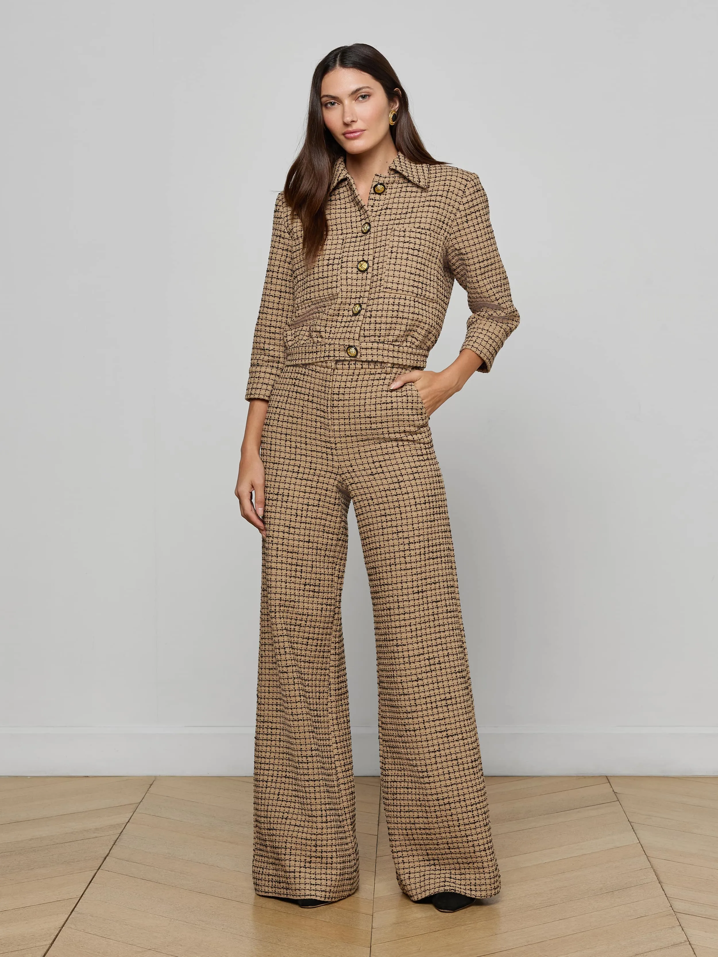 Jia Cropped Tweed Jacket sold by L'AGENCE product image thumbnail 4