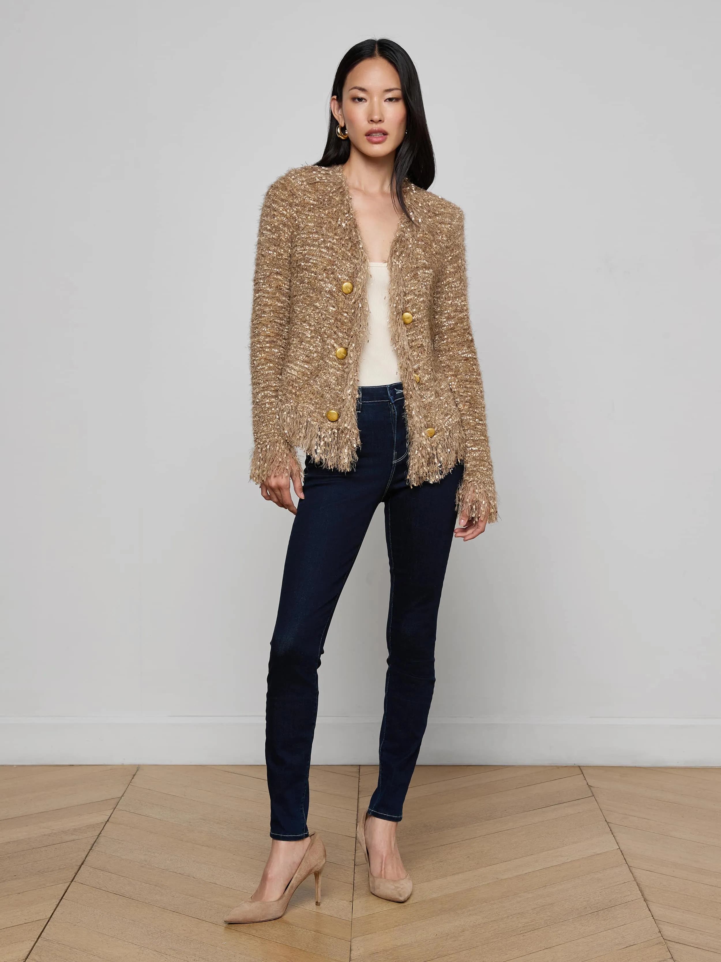 Azure Fringe Cardigan Blazer sold by L'AGENCE product image thumbnail 3