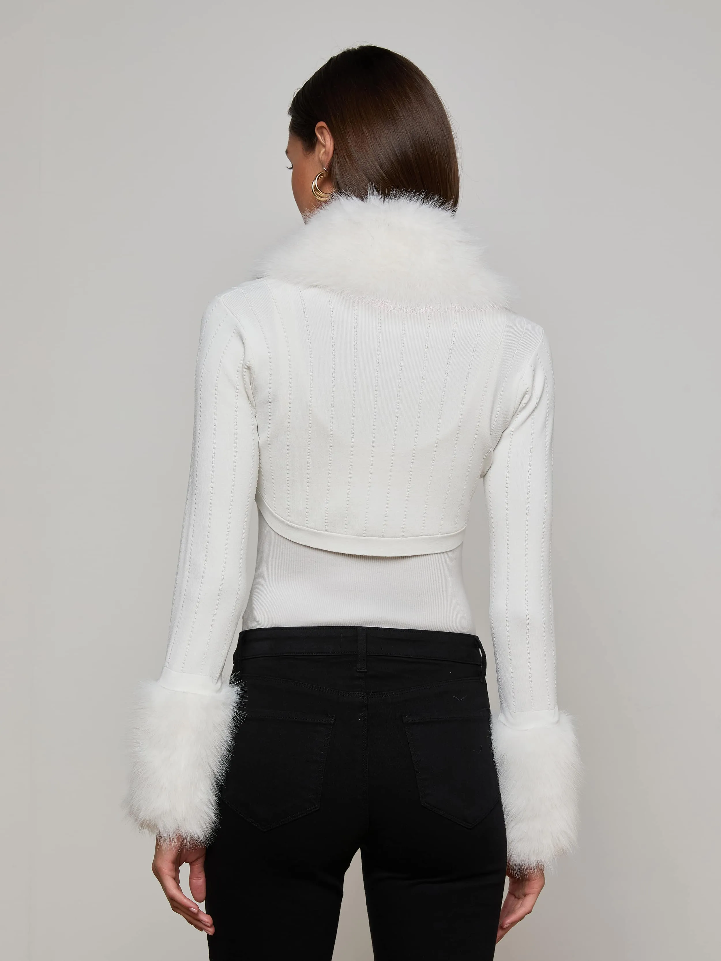 Haru Faux Fur Shrug sold by L'AGENCE product image thumbnail 4