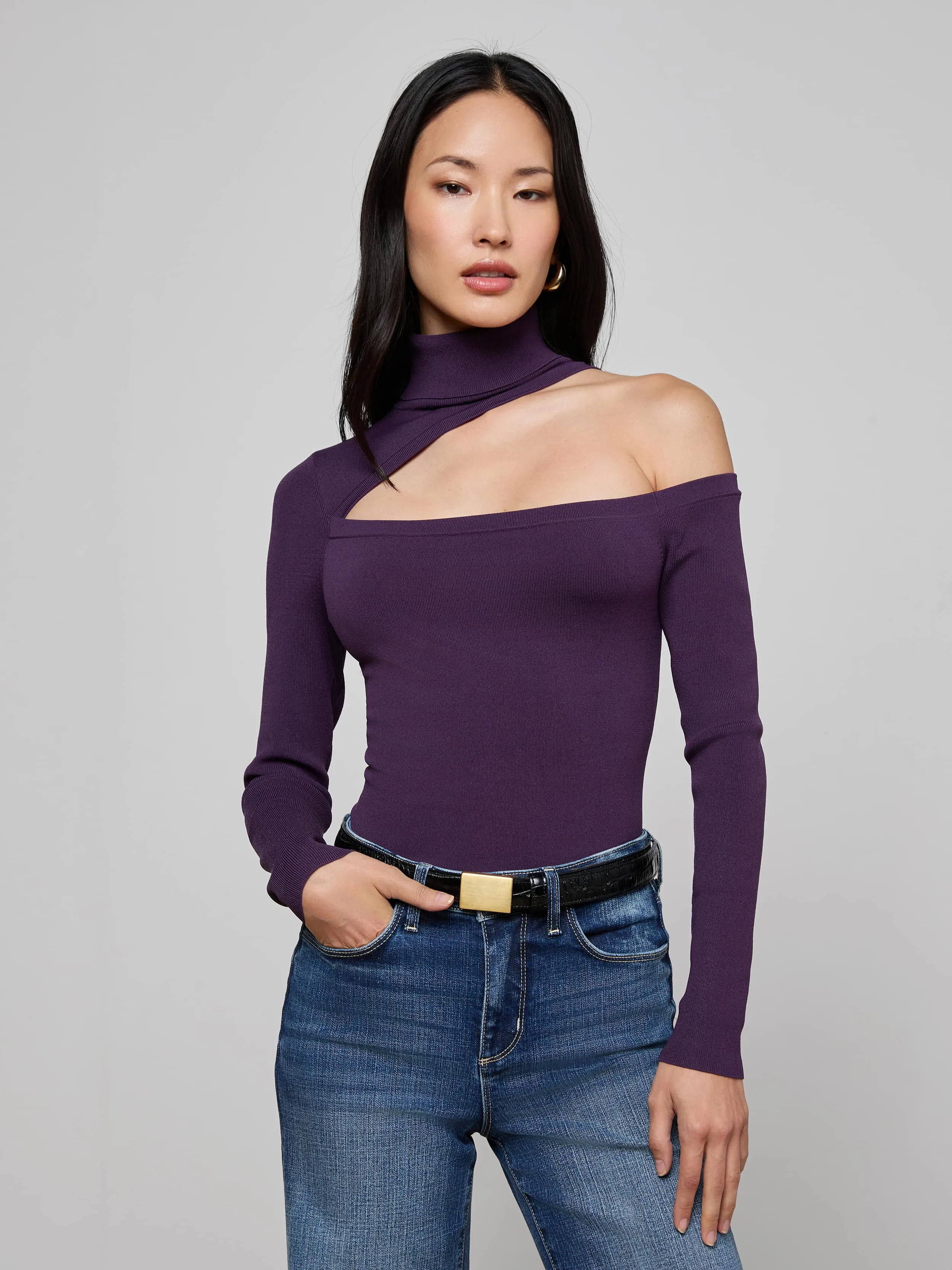 Azia Cutout Knit Top sold by L'AGENCE