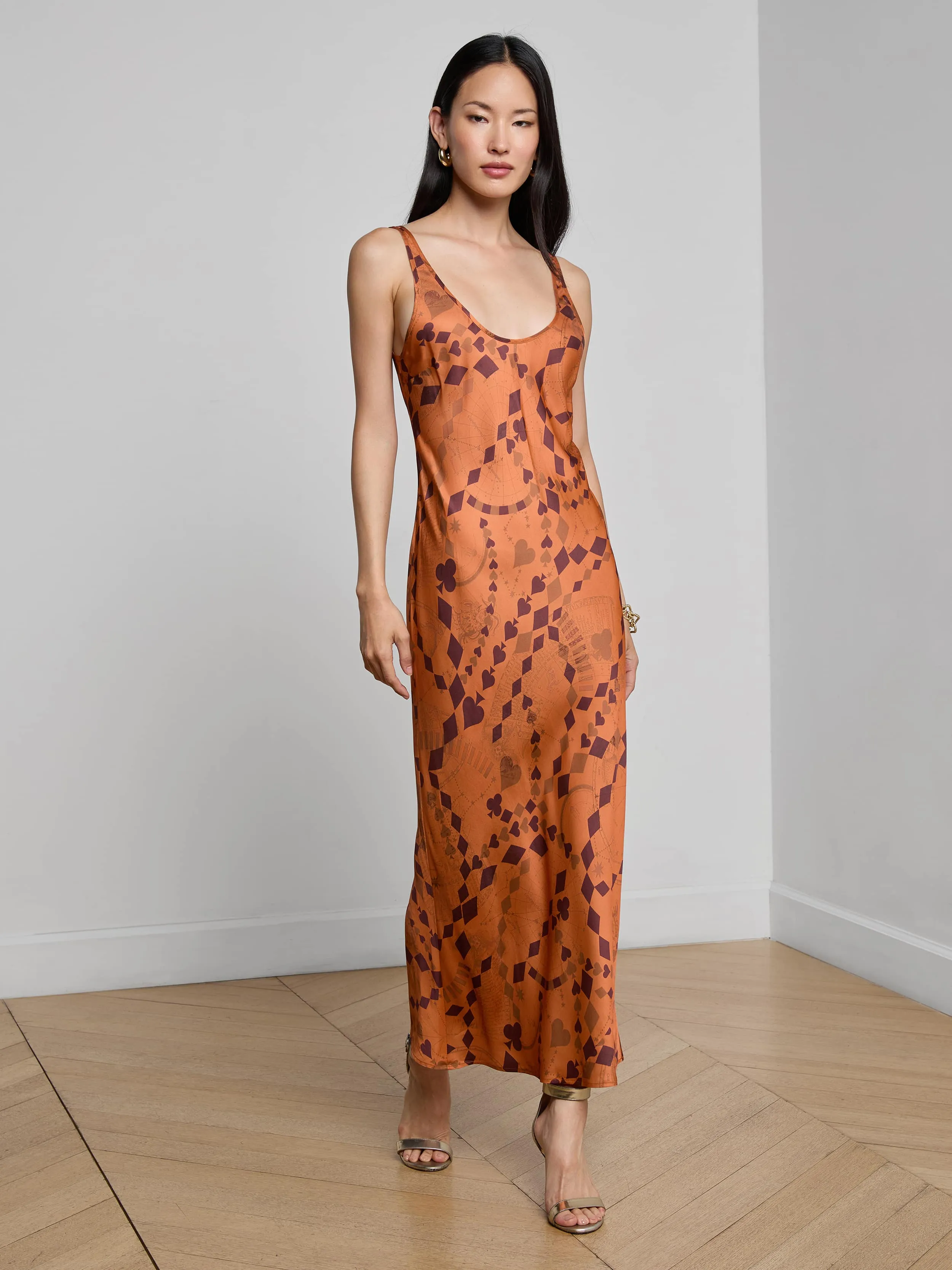 Akiya Satin Maxi Dress sold by L'AGENCE