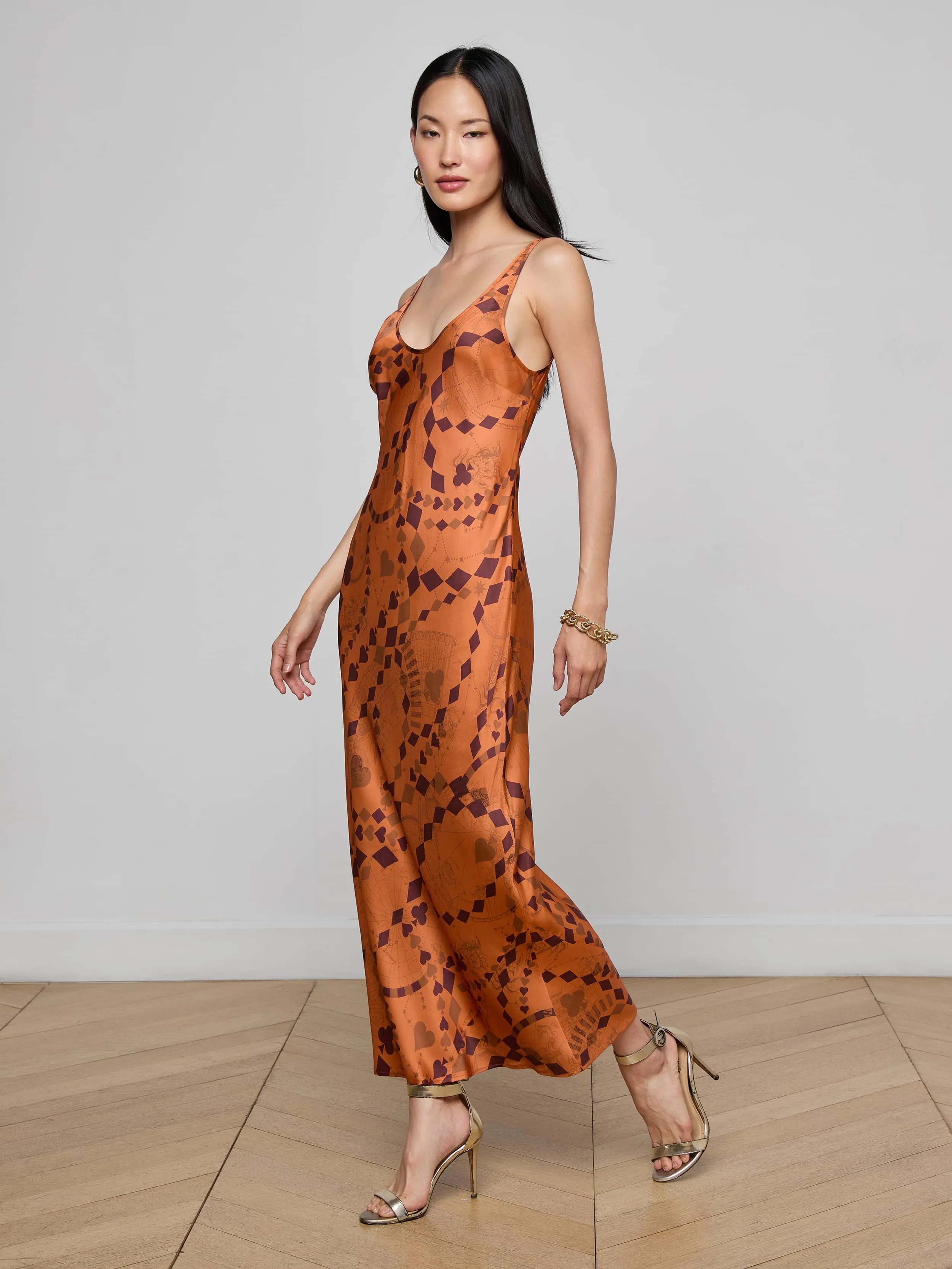 Akiya Satin Maxi Dress sold by L'AGENCE product image thumbnail 2
