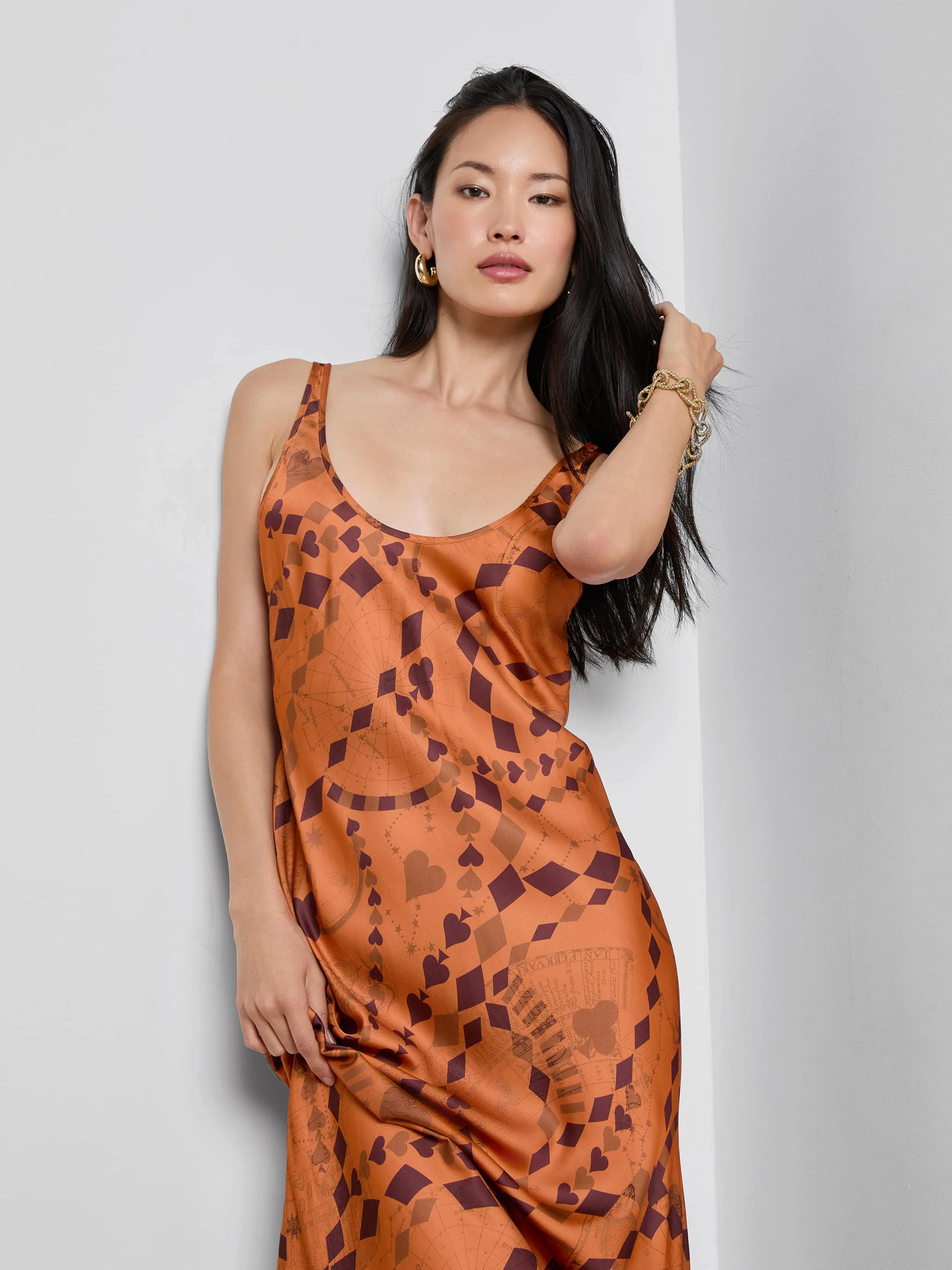 Akiya Satin Maxi Dress sold by L'AGENCE product image thumbnail 5