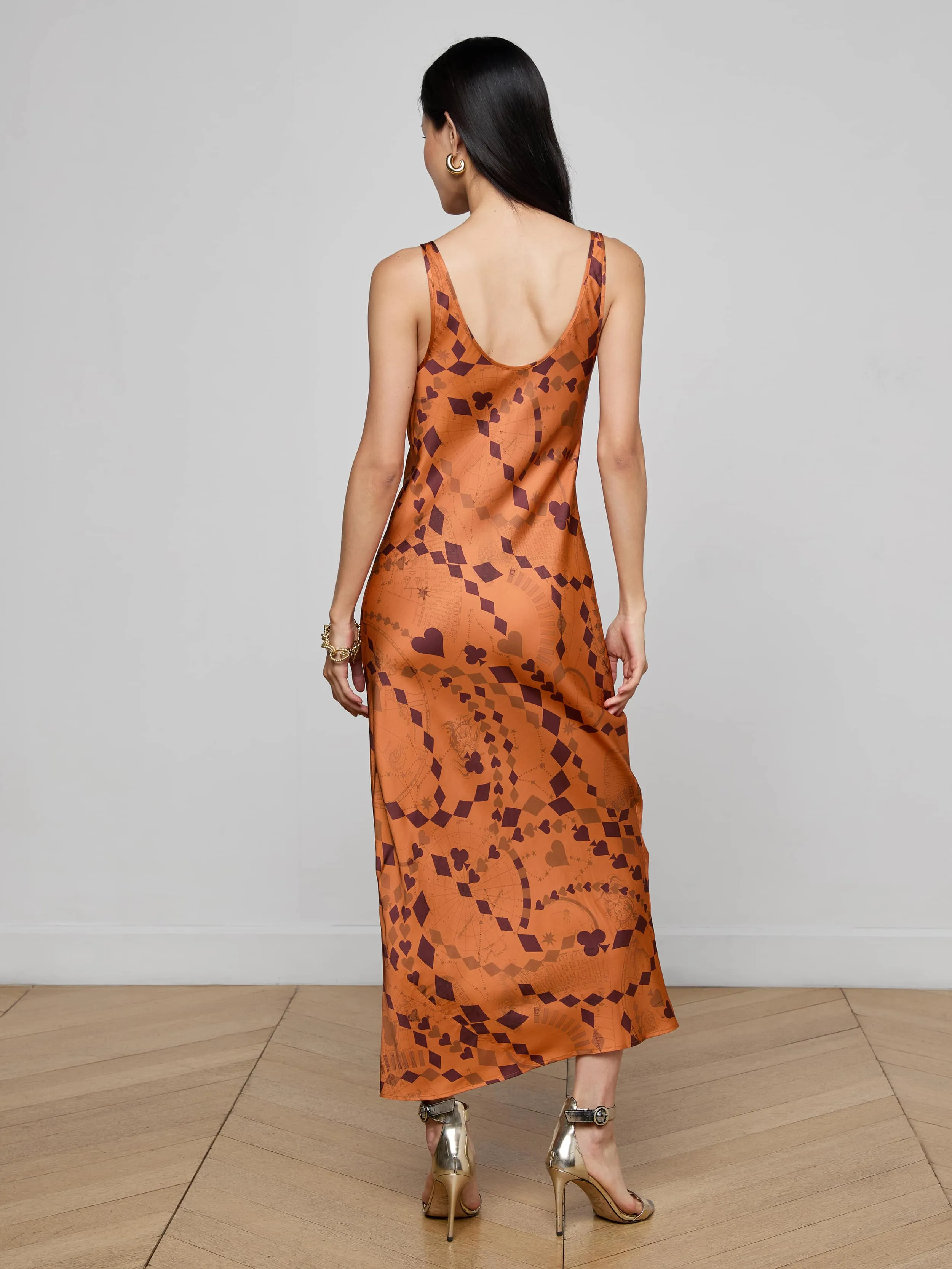 Akiya Satin Maxi Dress sold by L'AGENCE product image thumbnail 3