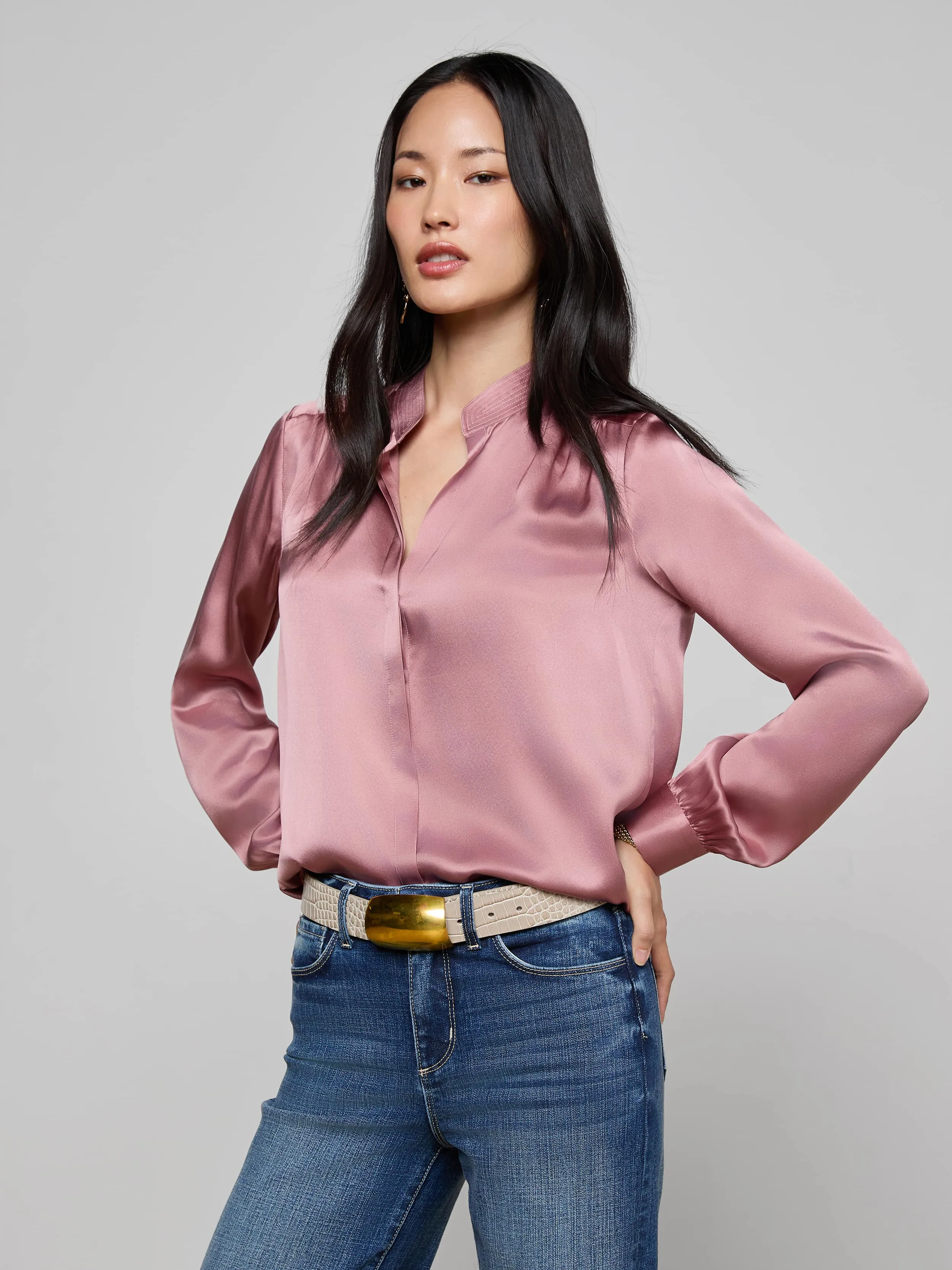 Bianca Silk Blouse sold by L'AGENCE product image thumbnail 3