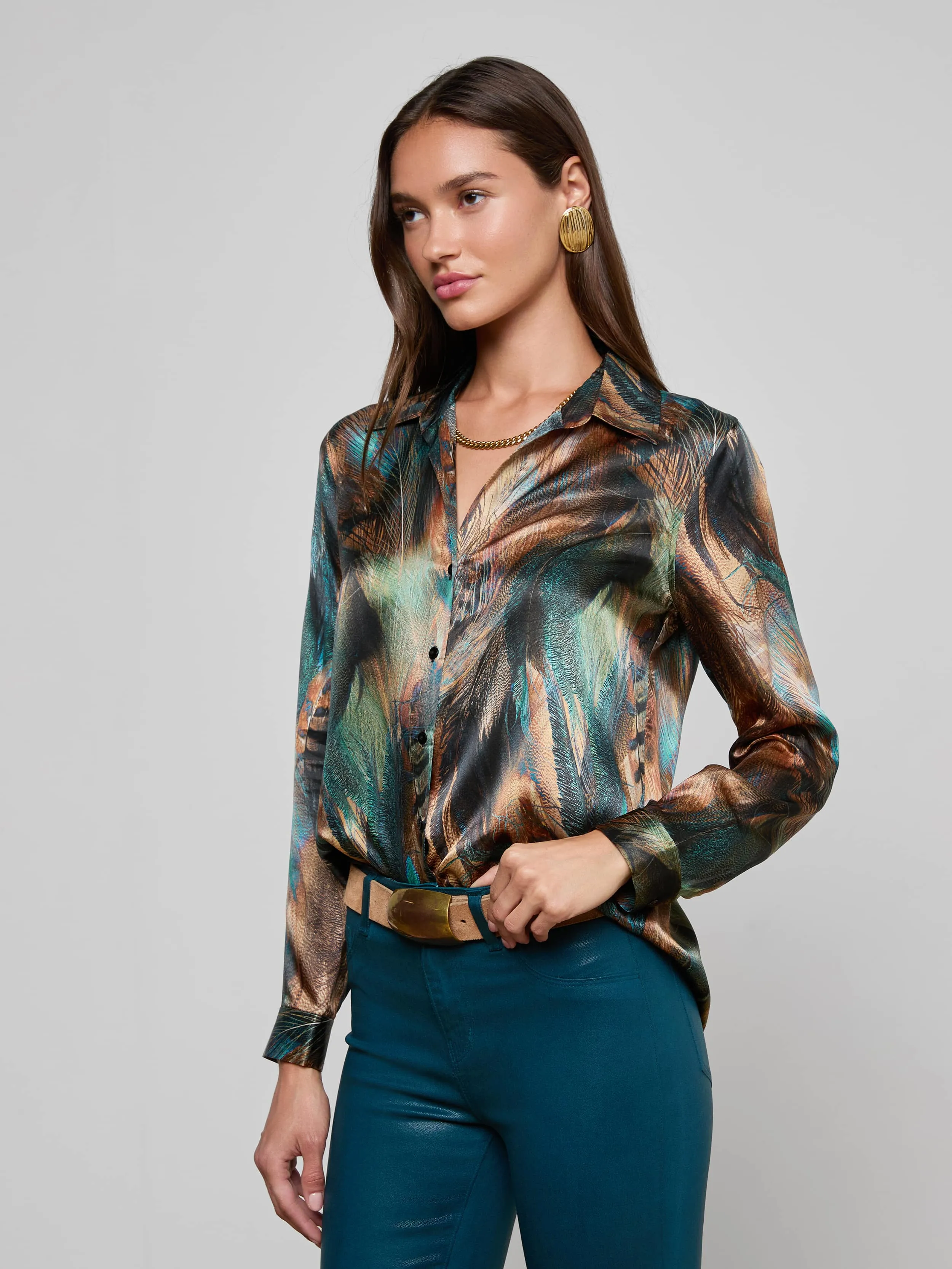 Tyler Silk Blouse sold by L'AGENCE product image thumbnail 3