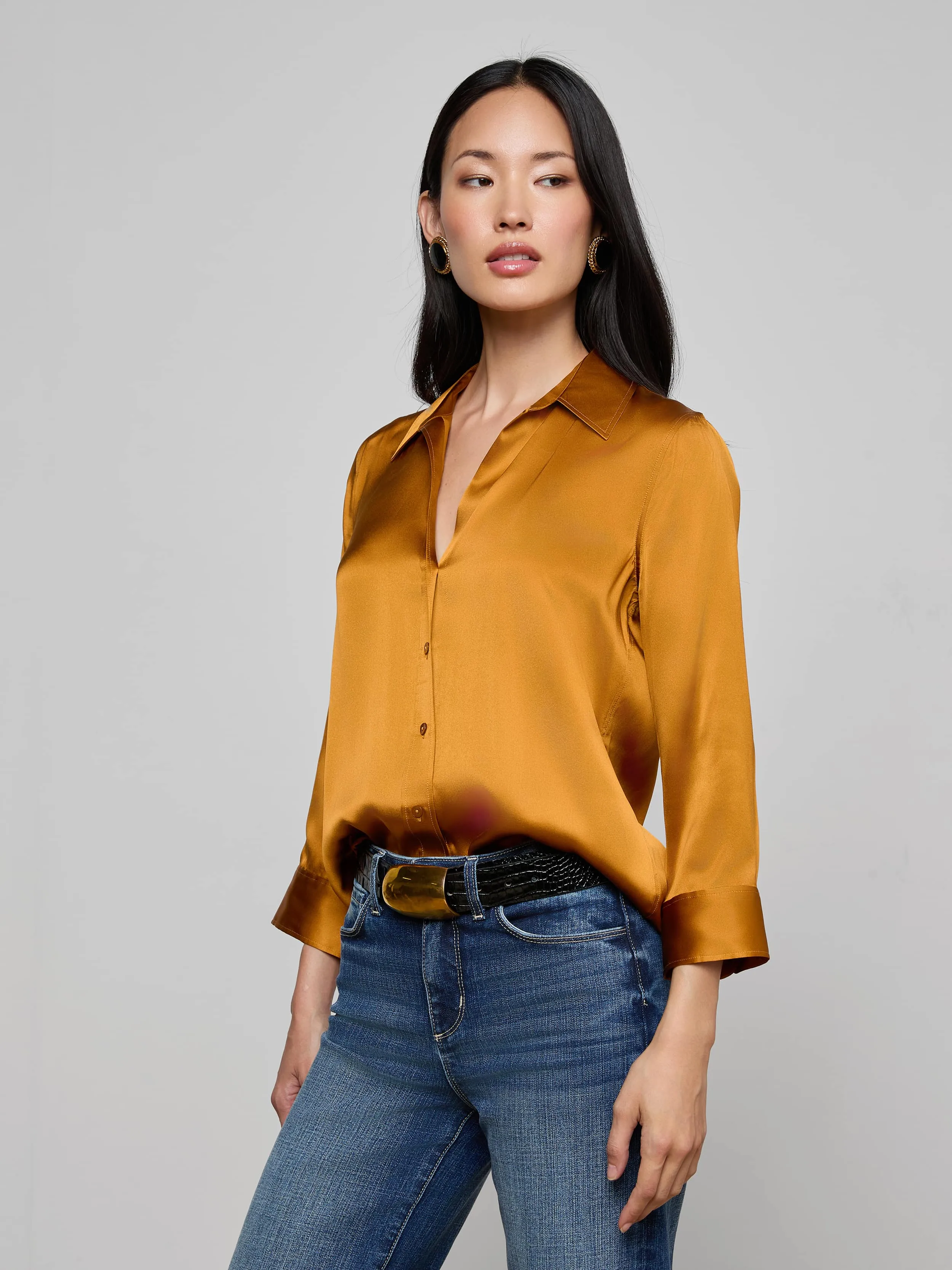 Dani Silk Blouse sold by L'AGENCE product image thumbnail 3