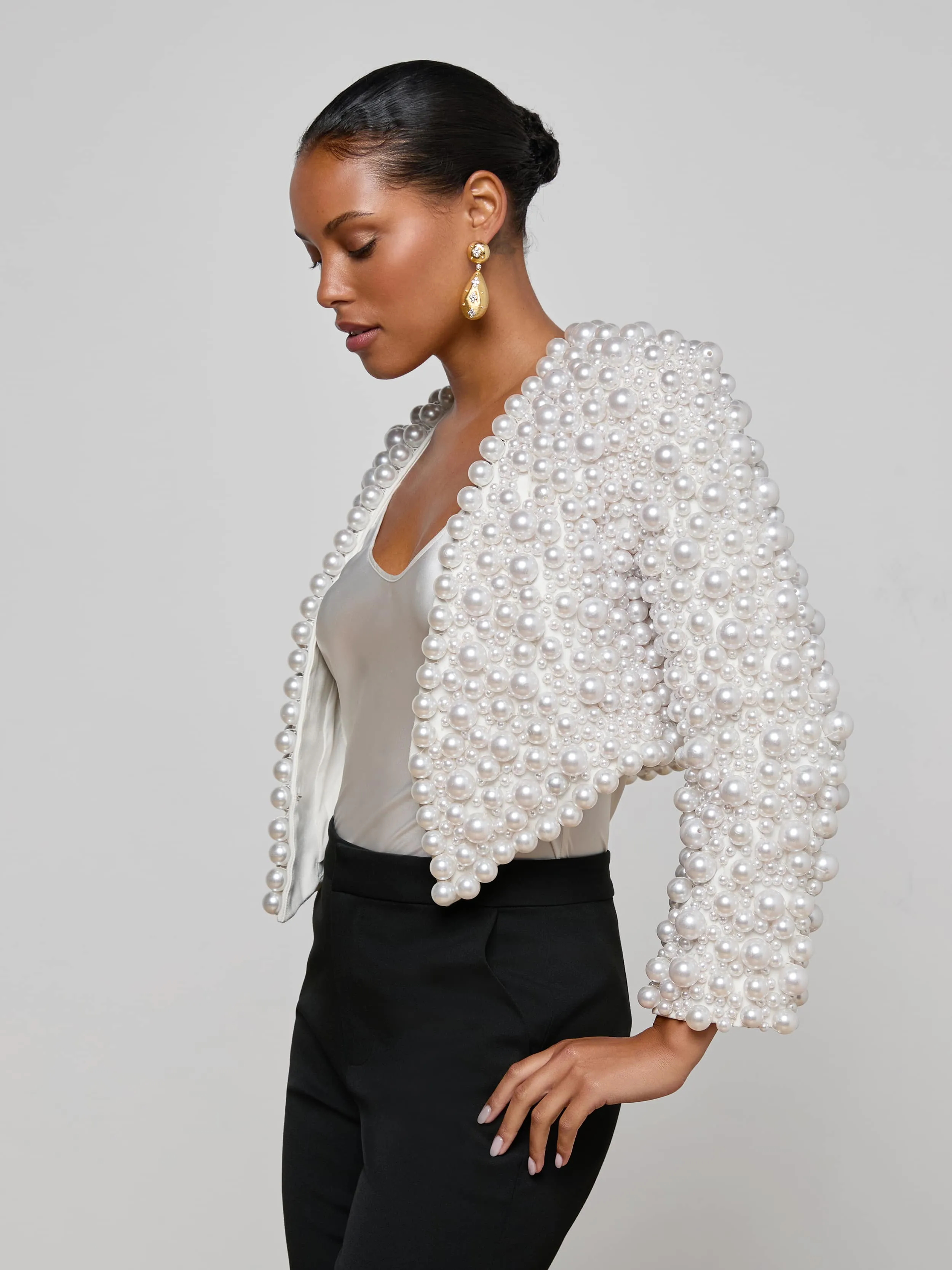 Belle Oversized Pearl Jacket sold by L'AGENCE product image thumbnail 3
