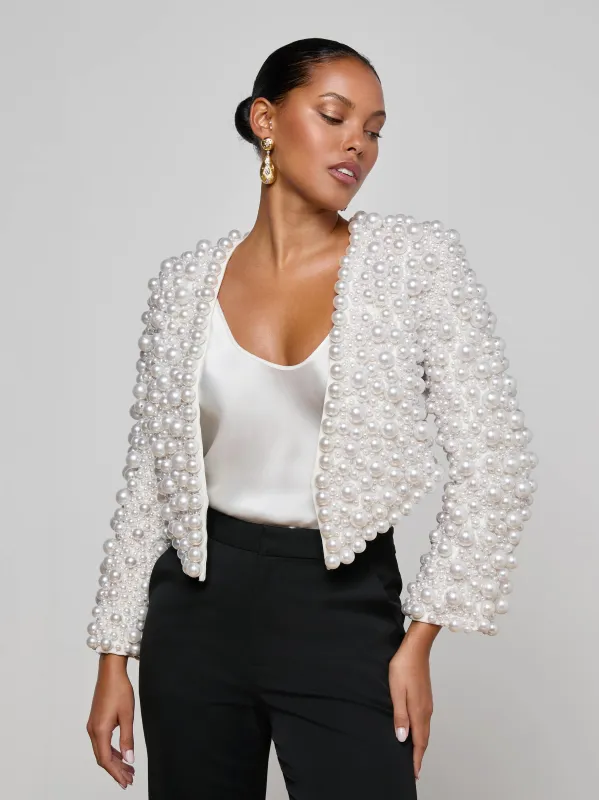 Belle Oversized Pearl Jacket sold by L'AGENCE