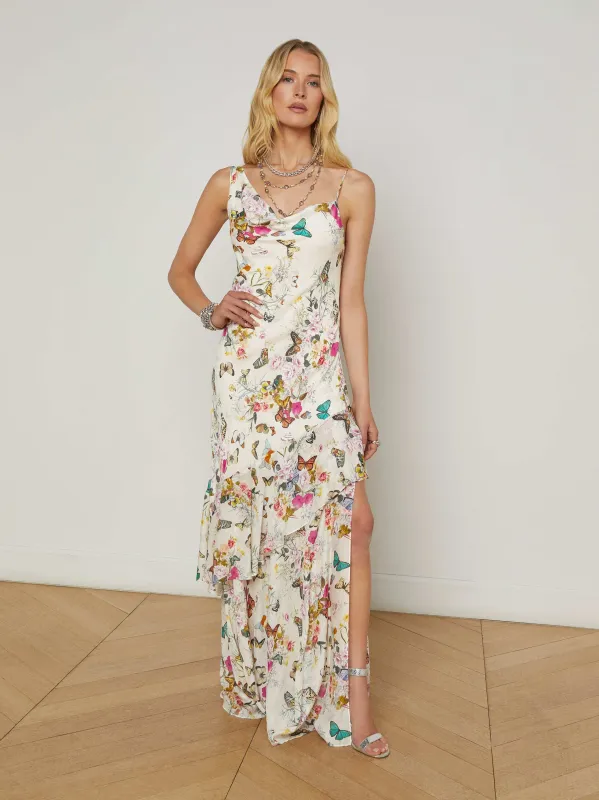 Viola Silk Cowl-Neck Gown made by L'AGENCE