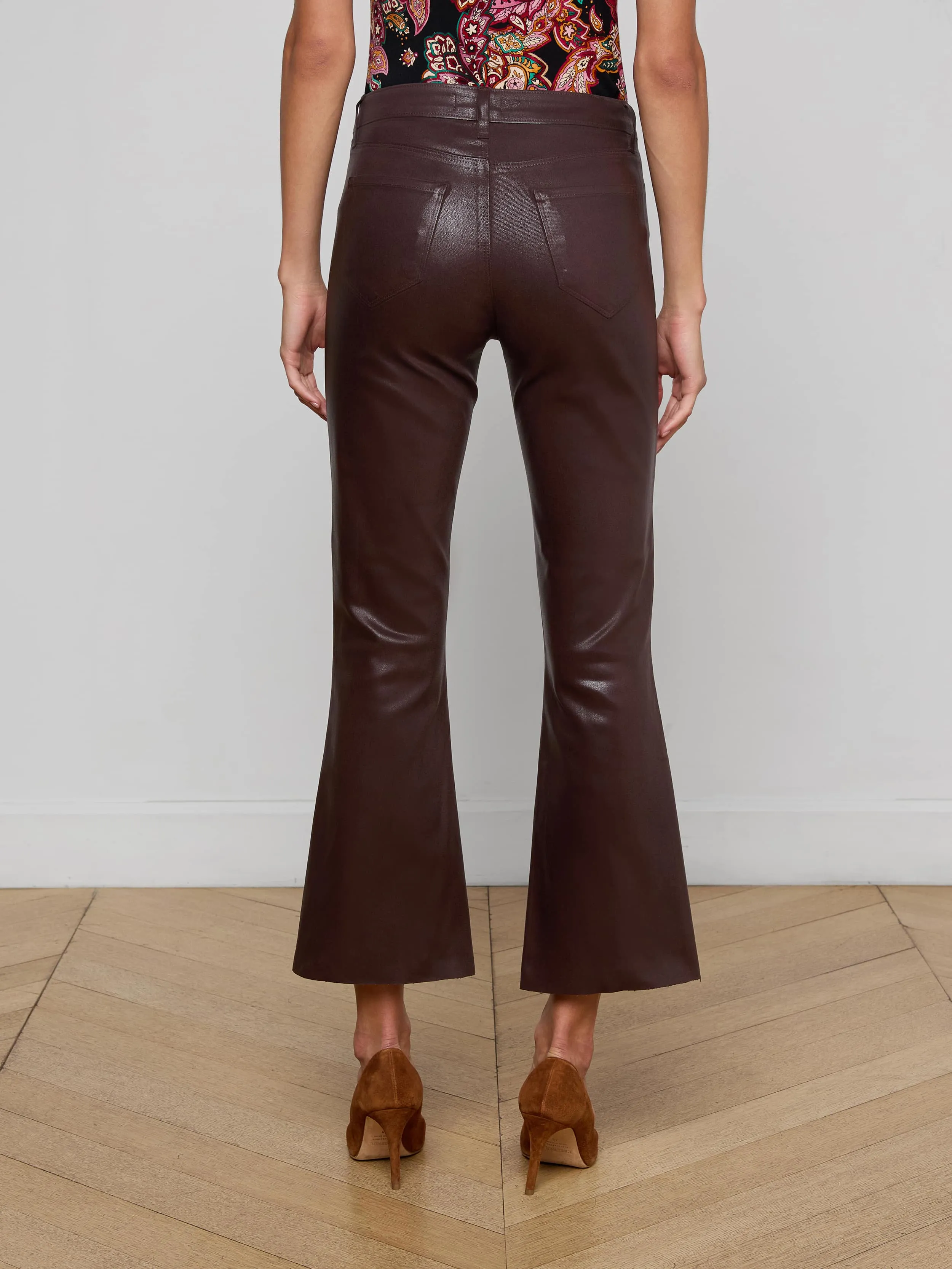 Kendra Coated Cropped Flare Jean sold by L'AGENCE product image thumbnail 4