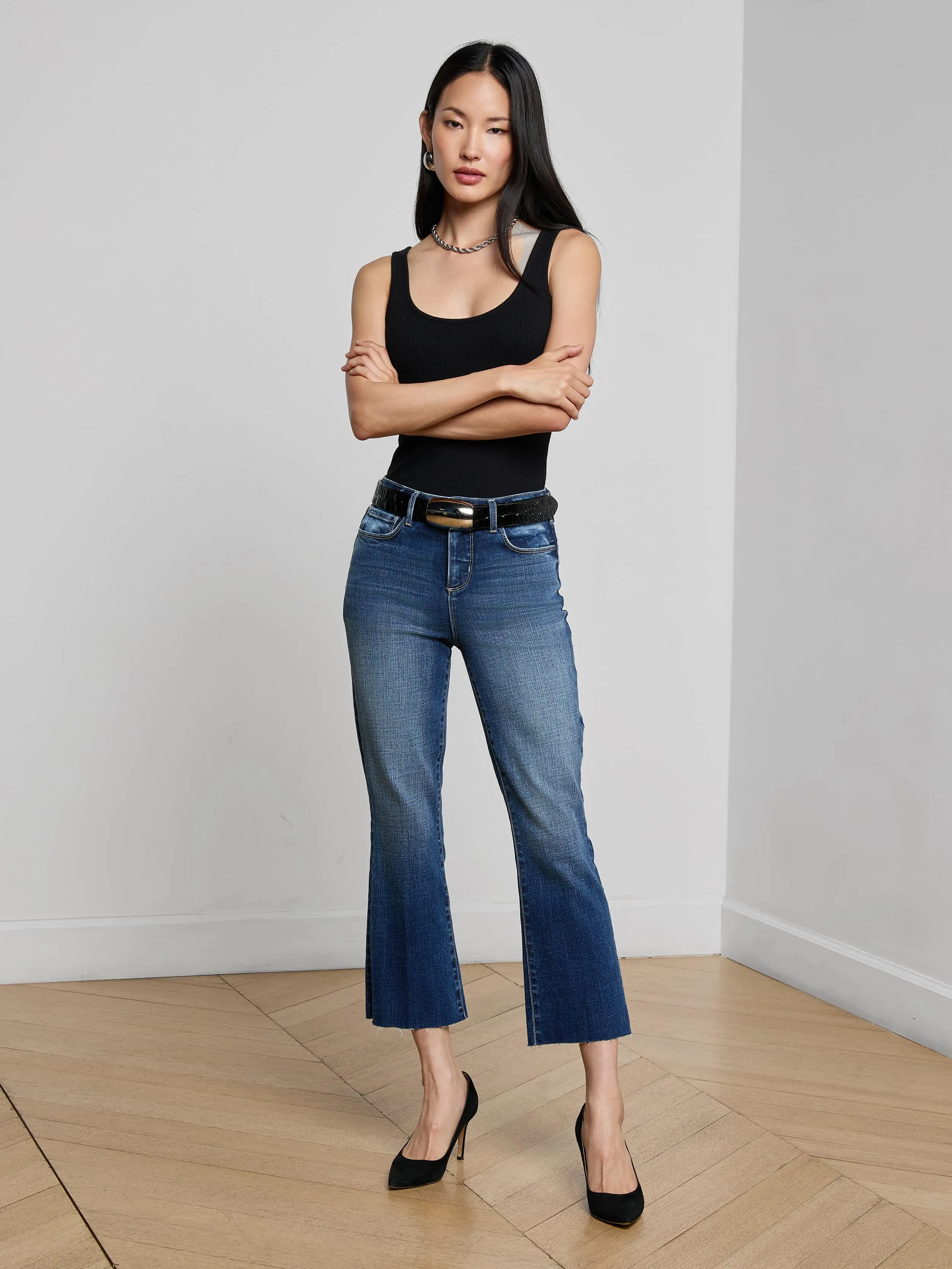 Kendra Cropped Flare Jean sold by L'AGENCE