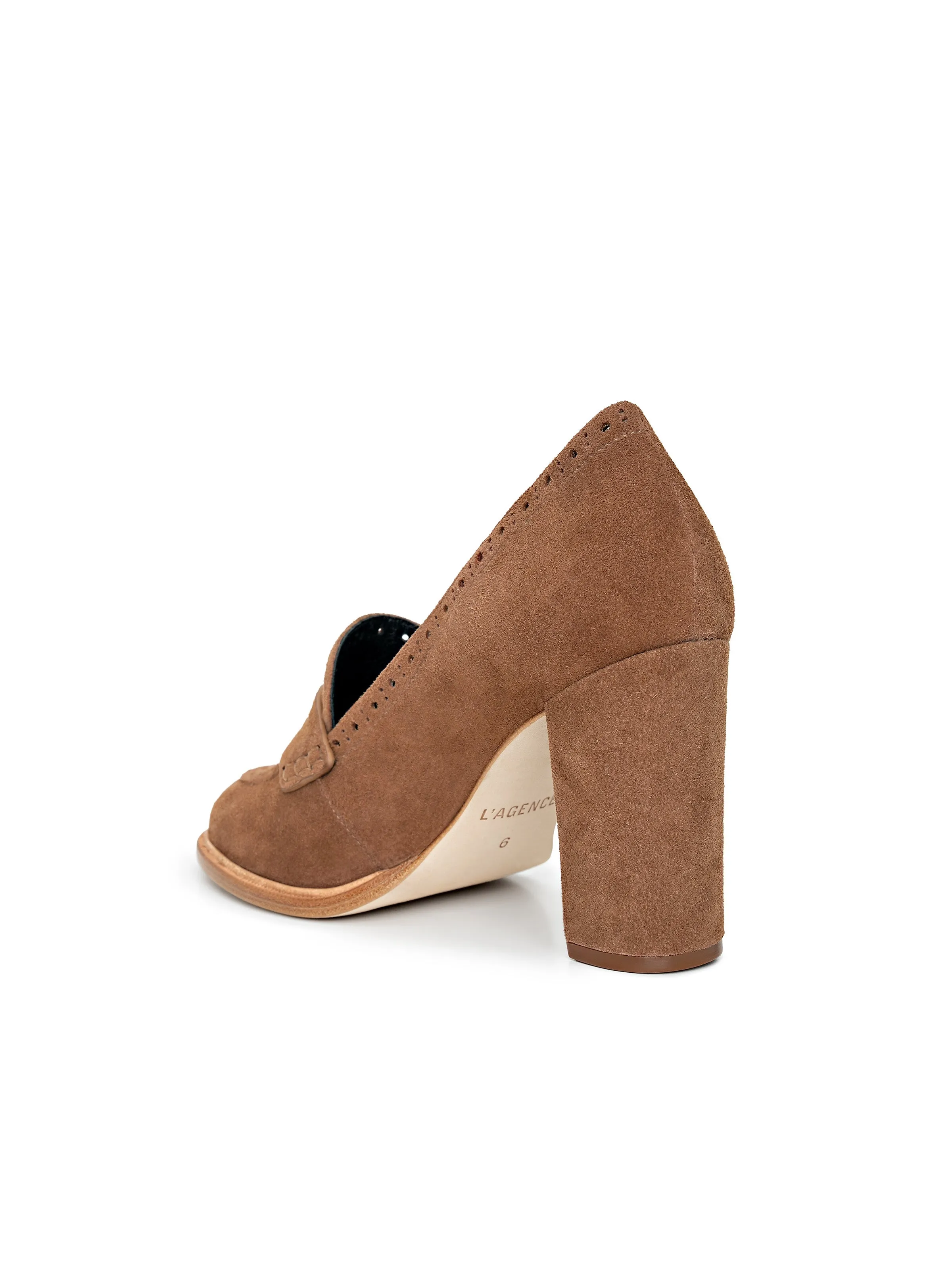 Bea Brogue Block-Heel Loafer sold by L'AGENCE product image thumbnail 4