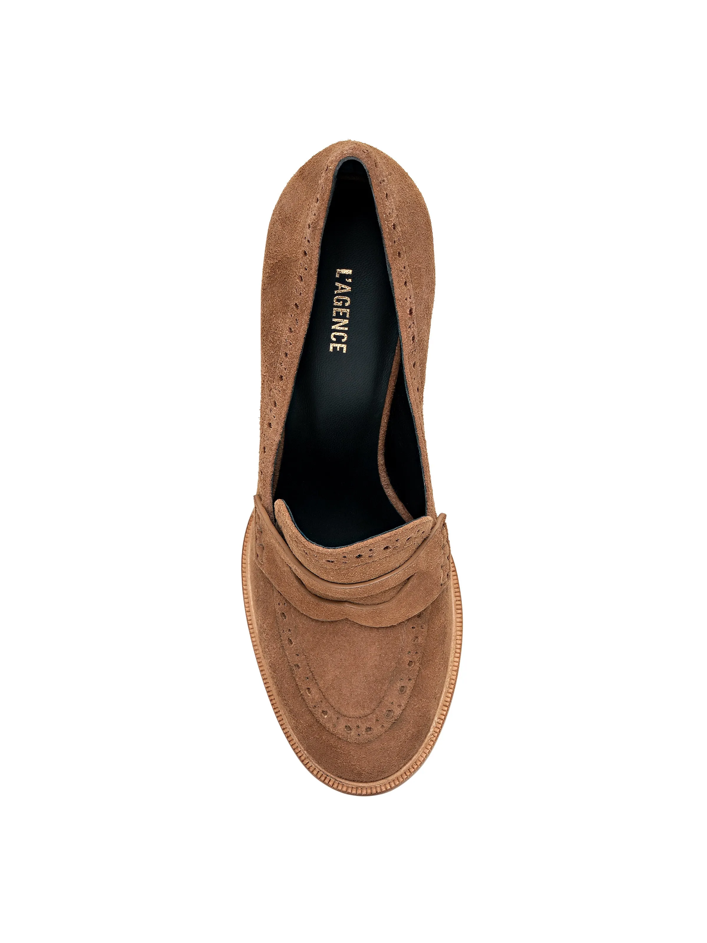 Bea Brogue Block-Heel Loafer sold by L'AGENCE product image thumbnail 5