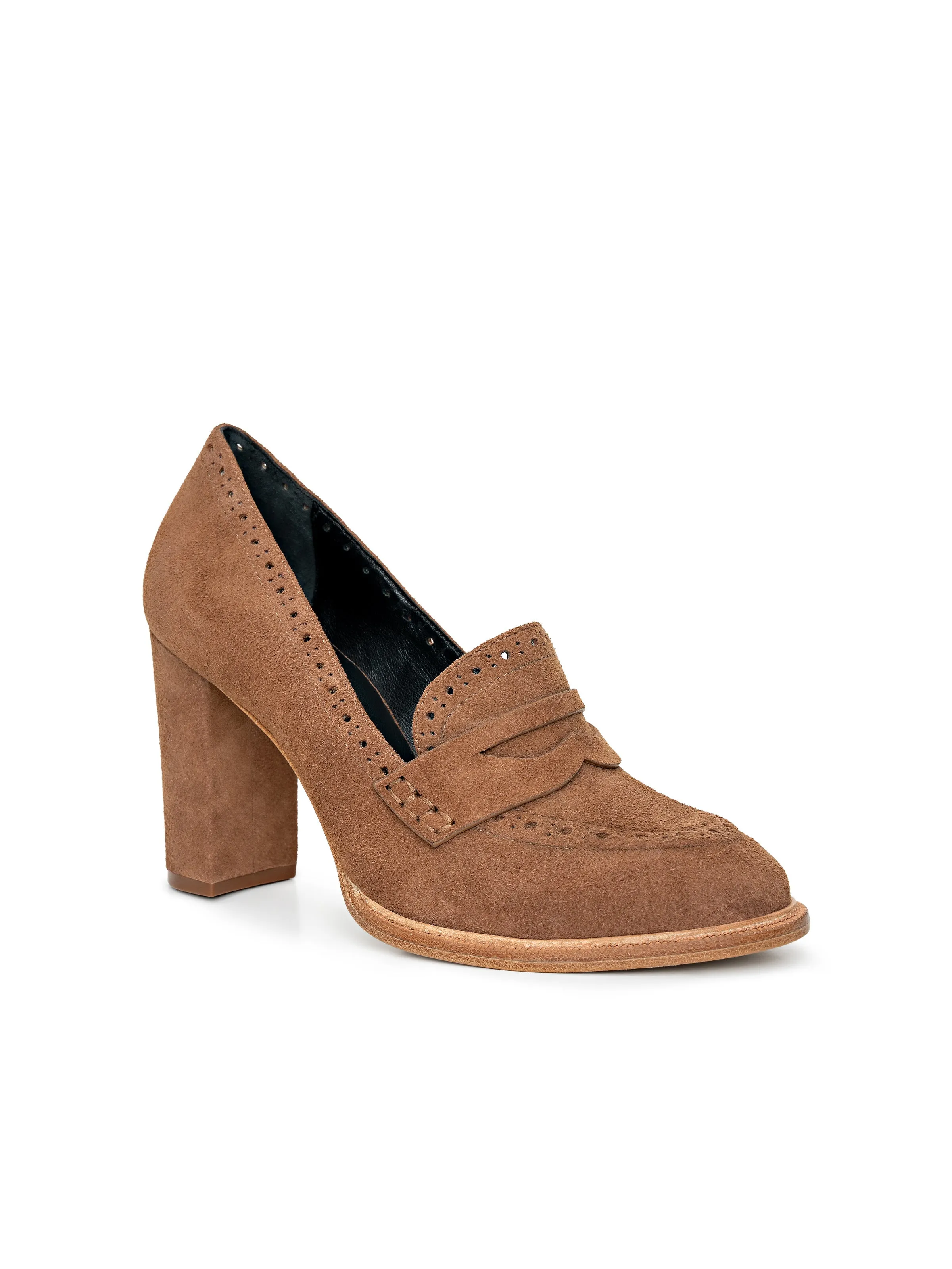 Bea Brogue Block-Heel Loafer sold by L'AGENCE product image thumbnail 2