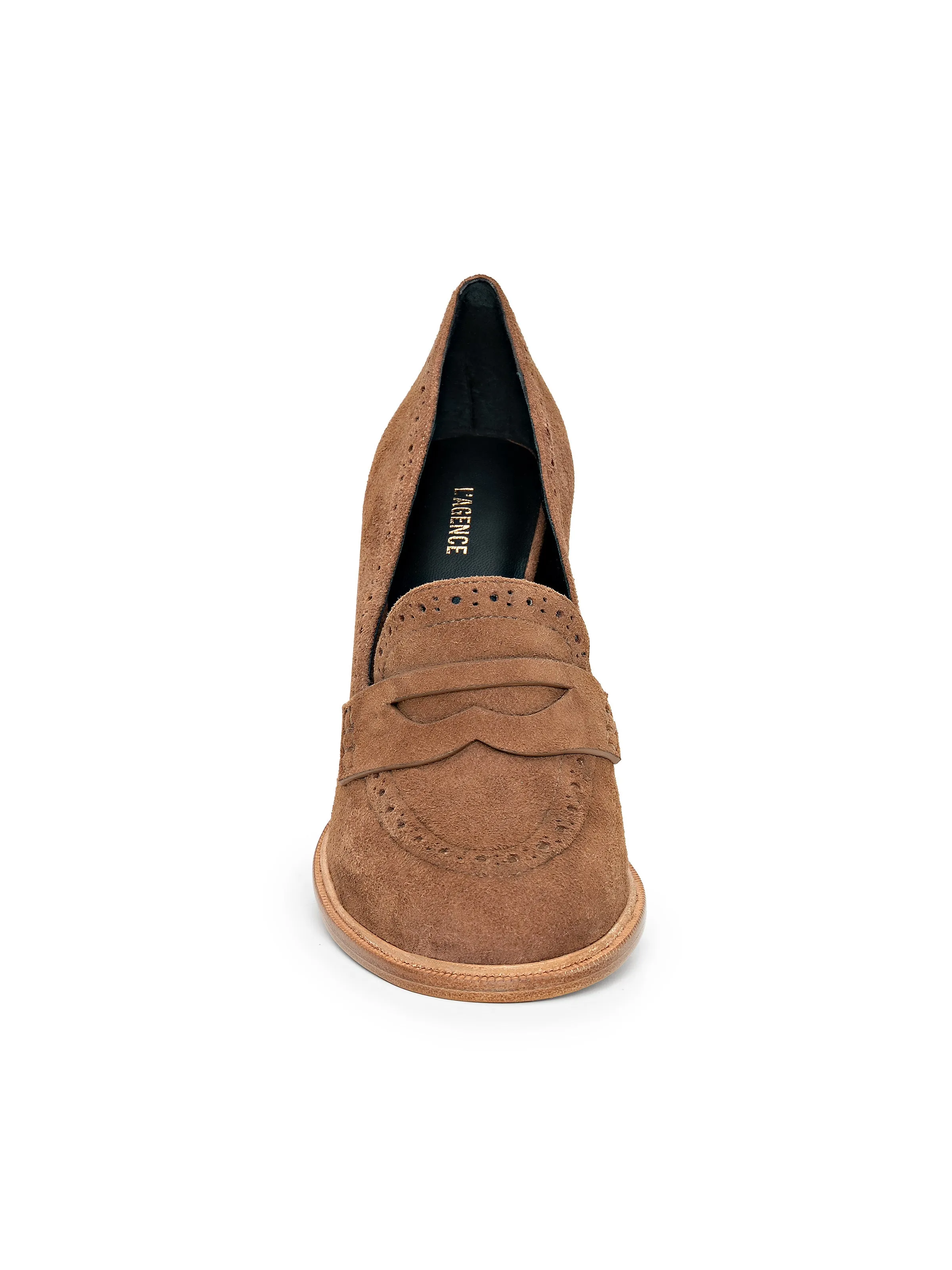 Bea Brogue Block-Heel Loafer sold by L'AGENCE product image thumbnail 3
