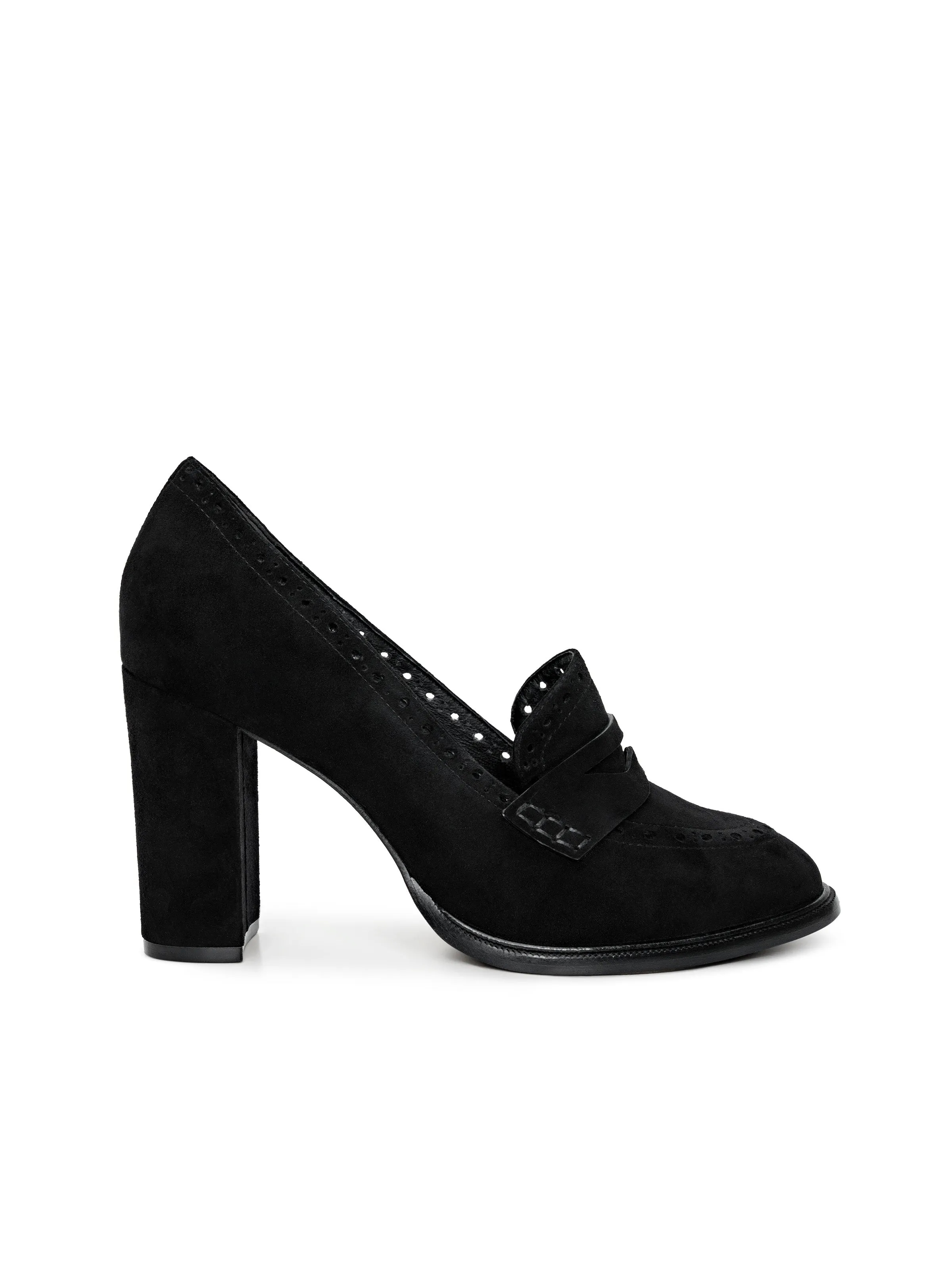 Bea Brogue Block-Heel Loafer sold by L'AGENCE