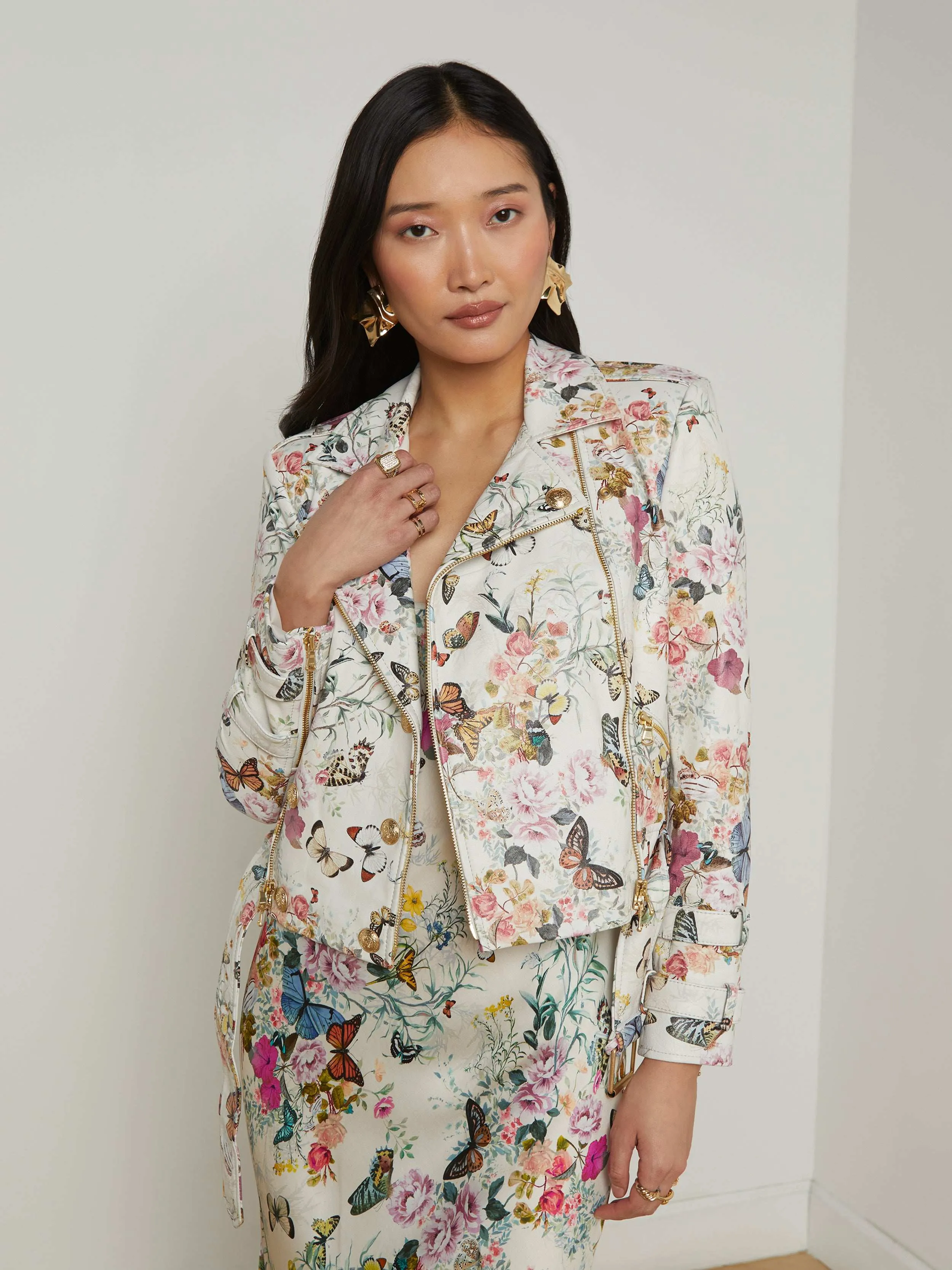 Billie Belted Leather Jacket sold by L'AGENCE