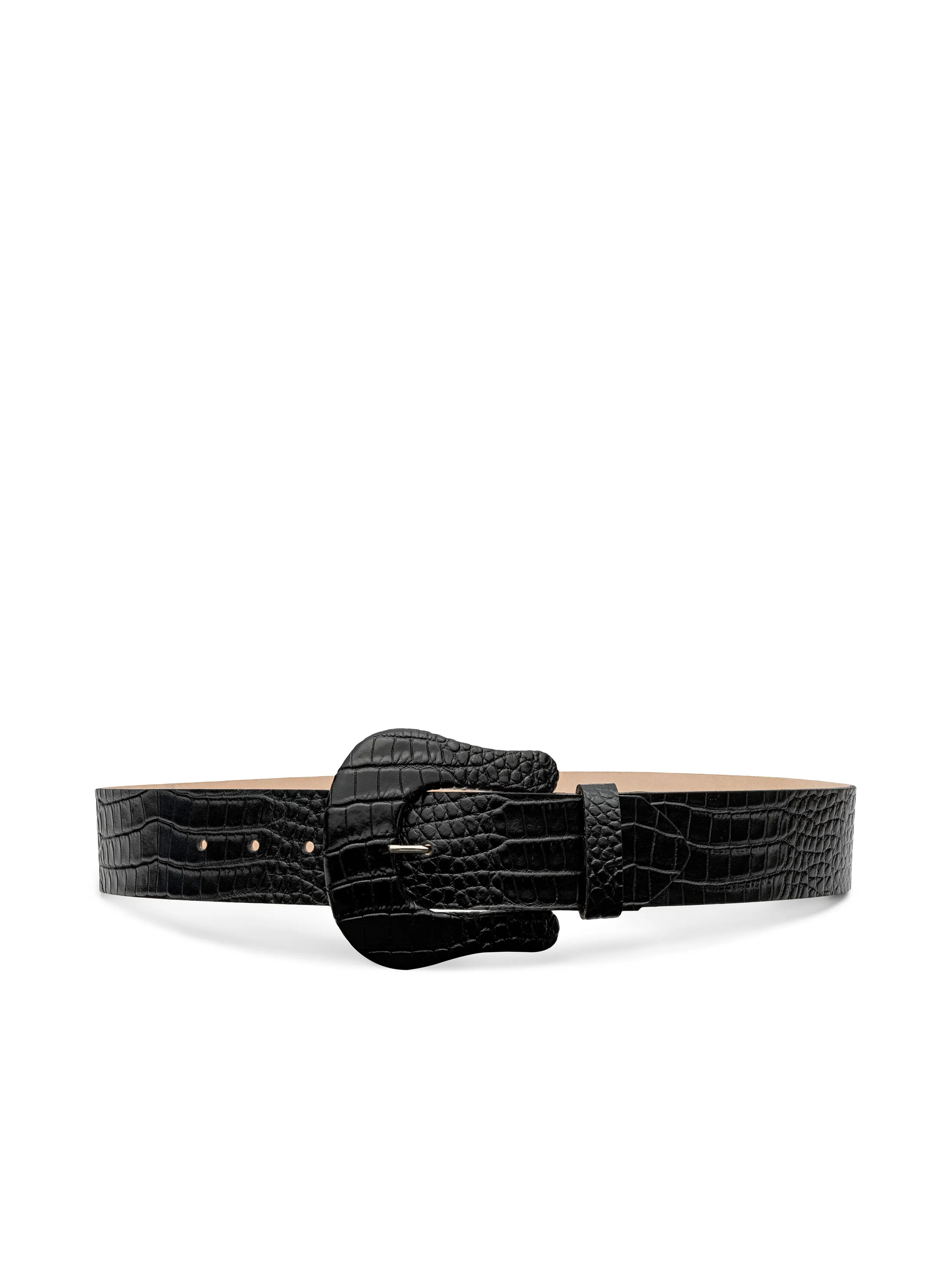 Clemence Croc-Embossed Leather Belt sold by L'AGENCE product image thumbnail 2