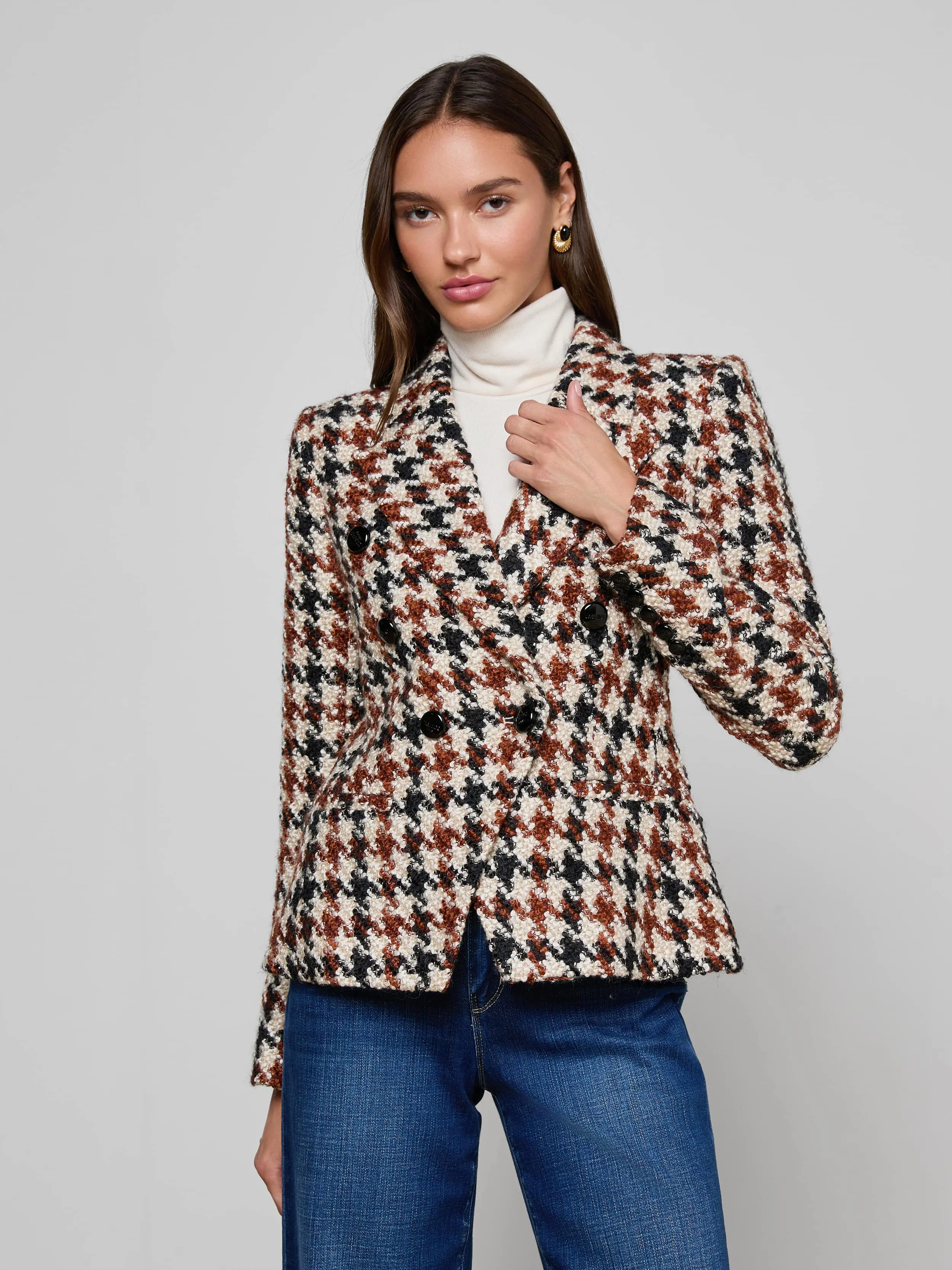 Marie Houndstooth Tweed Blazer sold by L'AGENCE