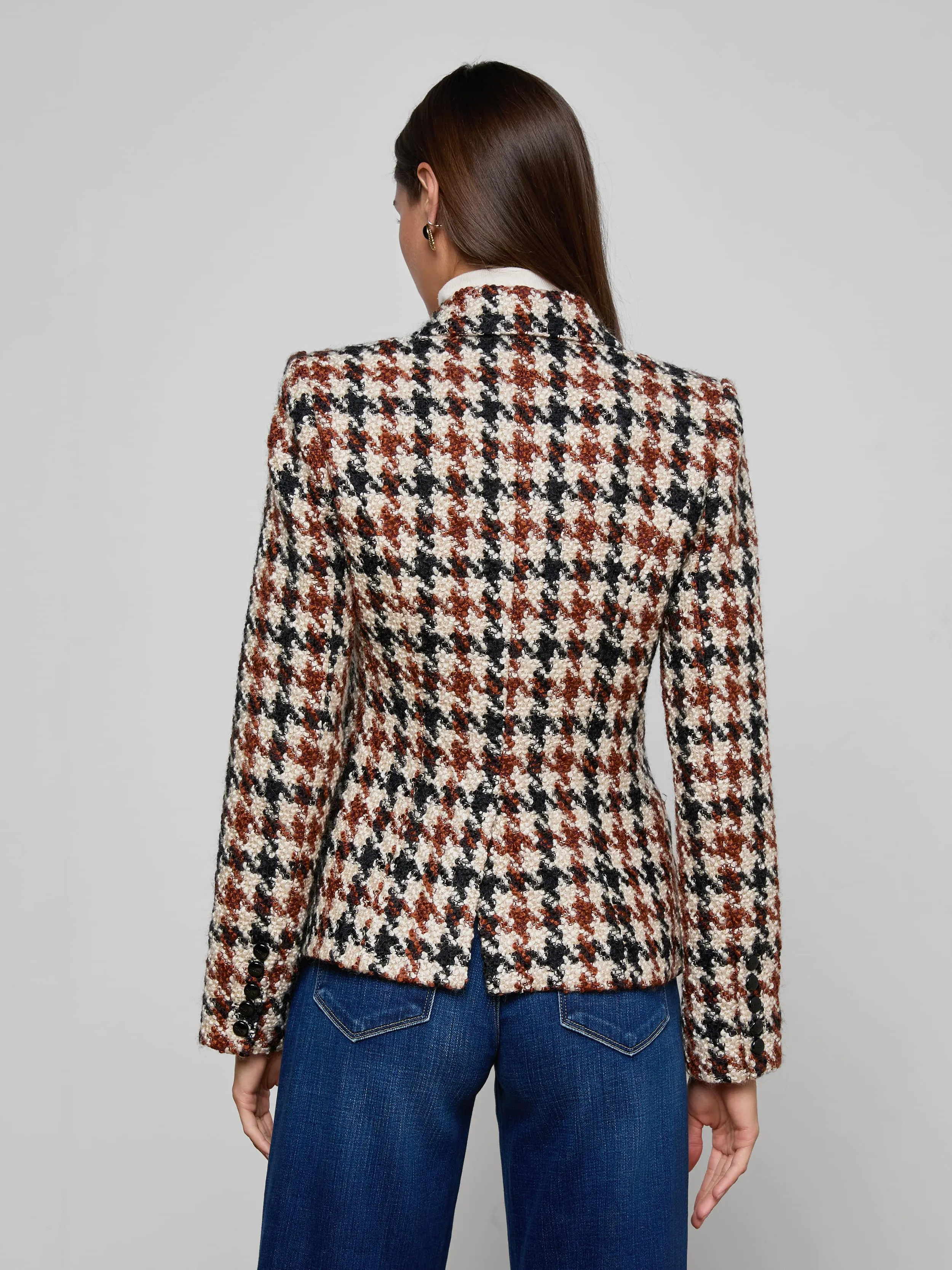 Marie Houndstooth Tweed Blazer sold by L'AGENCE product image thumbnail 4