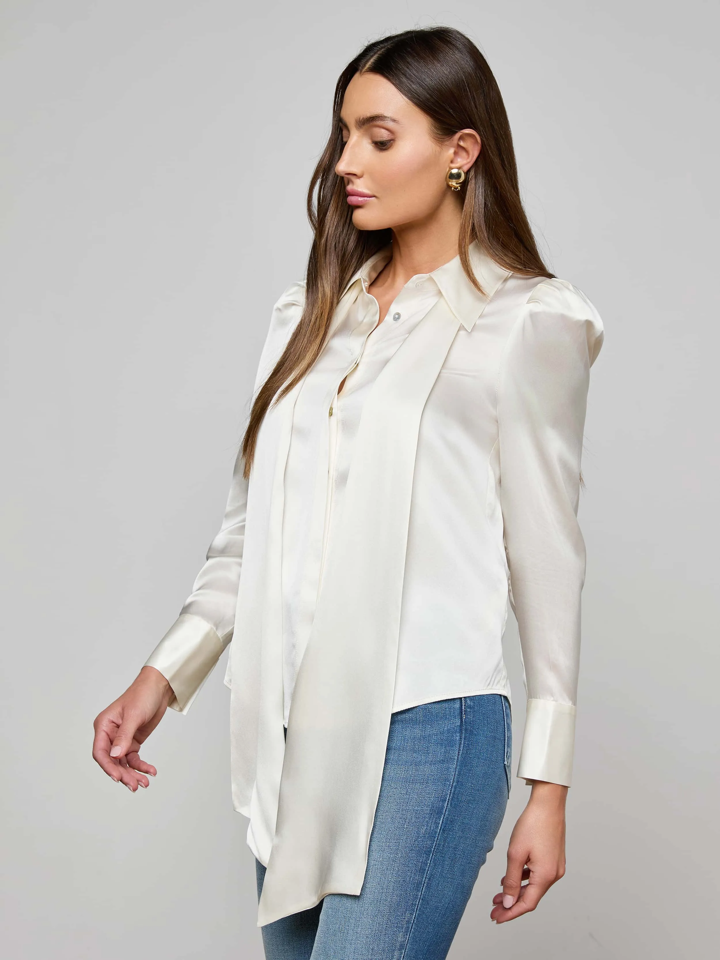 Honey Silk Blouse sold by L'AGENCE product image thumbnail 4