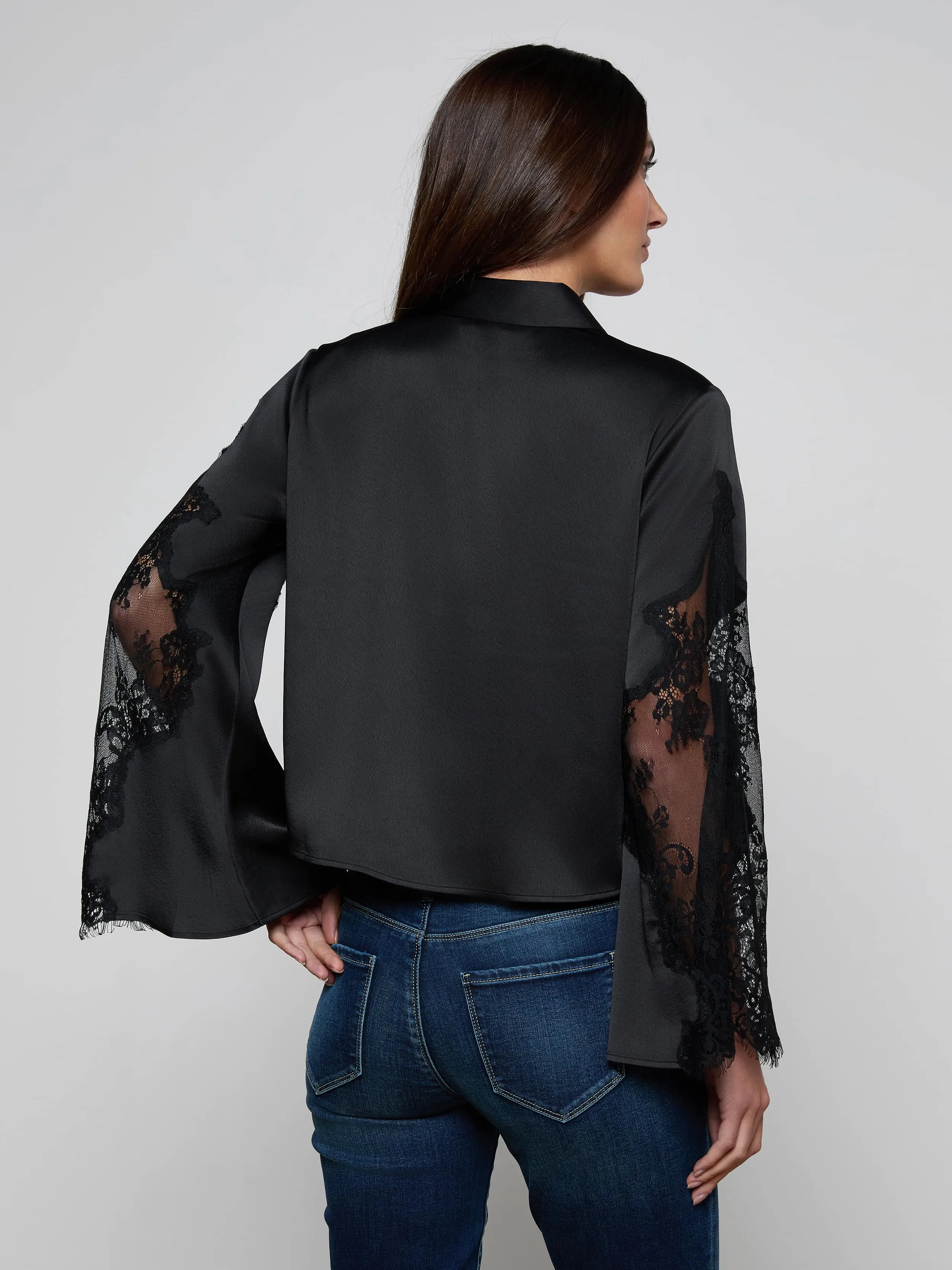 Capri Lace Sleeve Blouse sold by L'AGENCE product image thumbnail 4