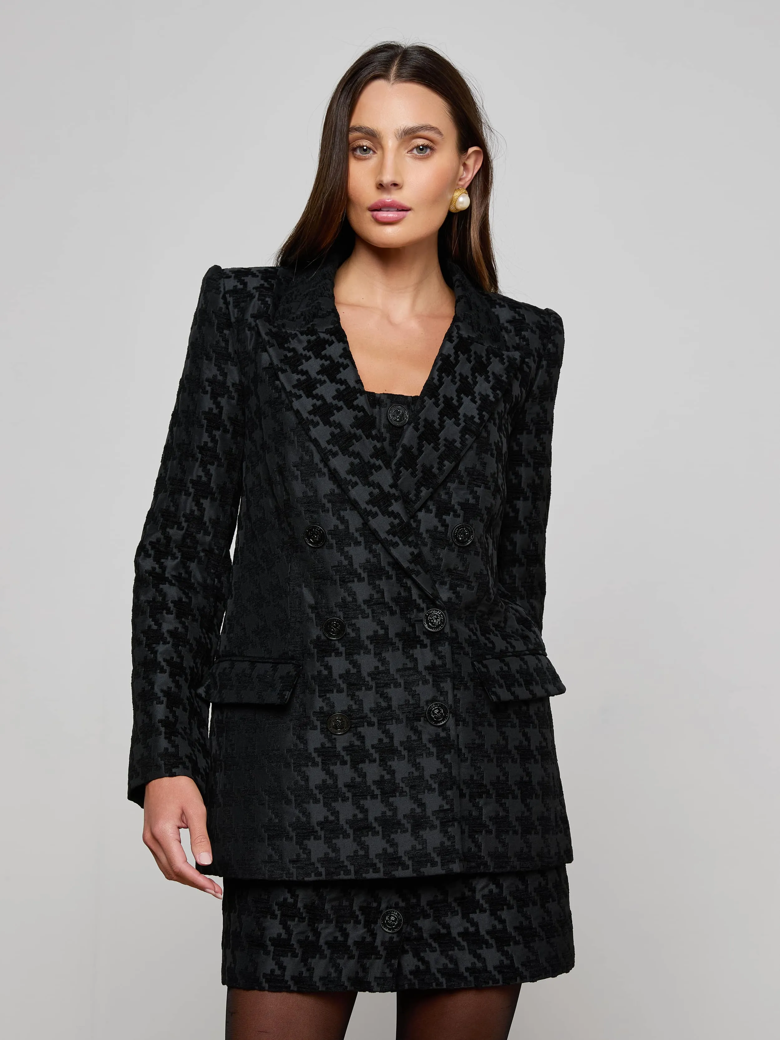Cambrie Oversized Houndstooth Blazer sold by L'AGENCE product image thumbnail 2