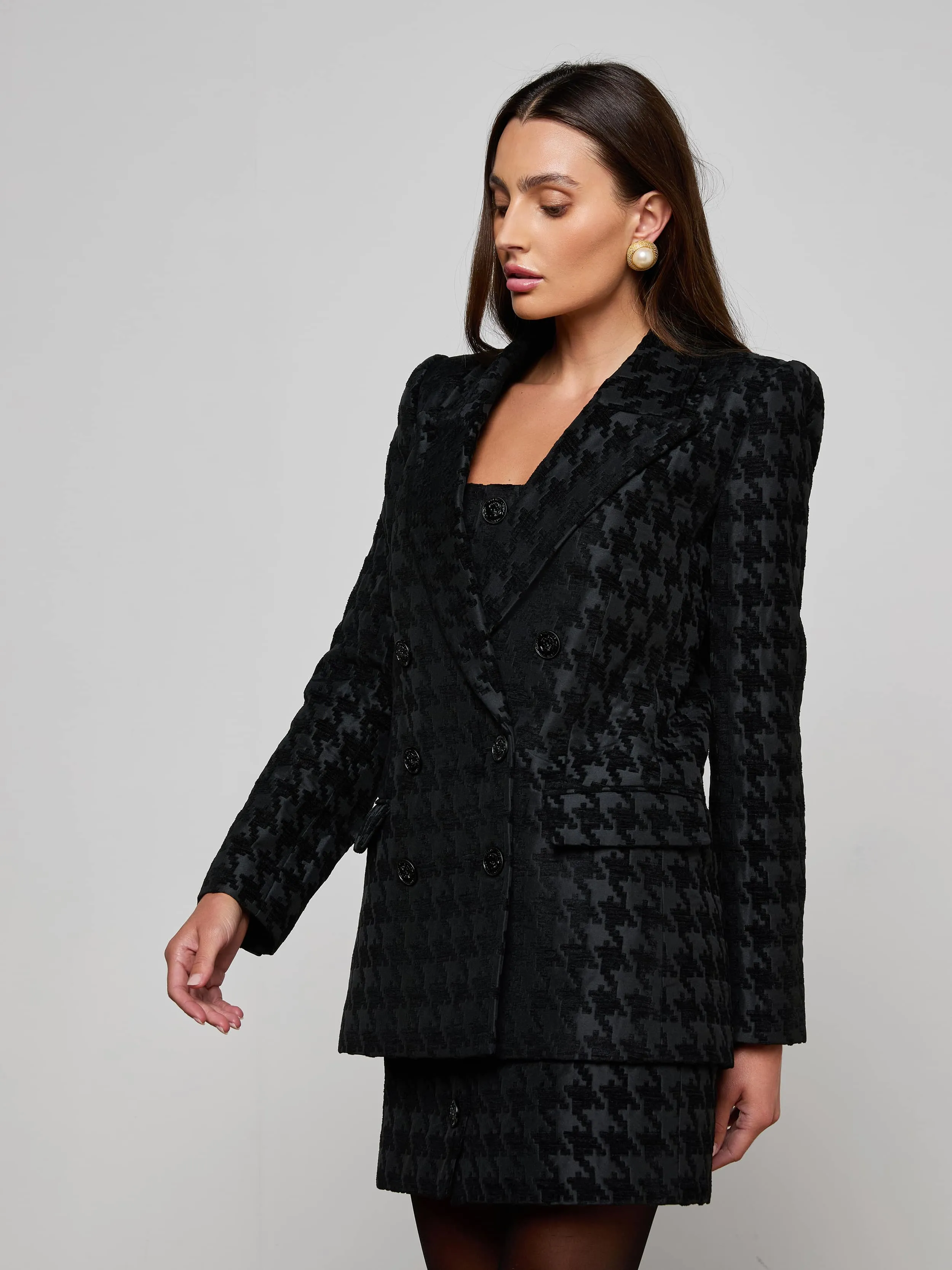Cambrie Oversized Houndstooth Blazer sold by L'AGENCE product image thumbnail 3