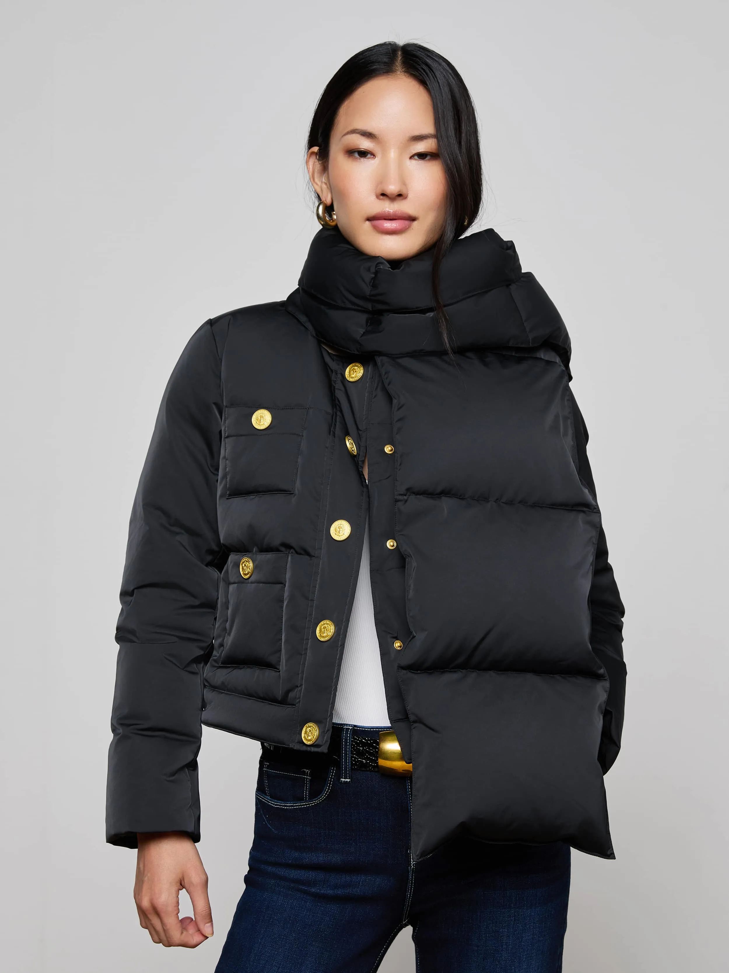 Juana Scarf Puffer Jacket sold by L'AGENCE