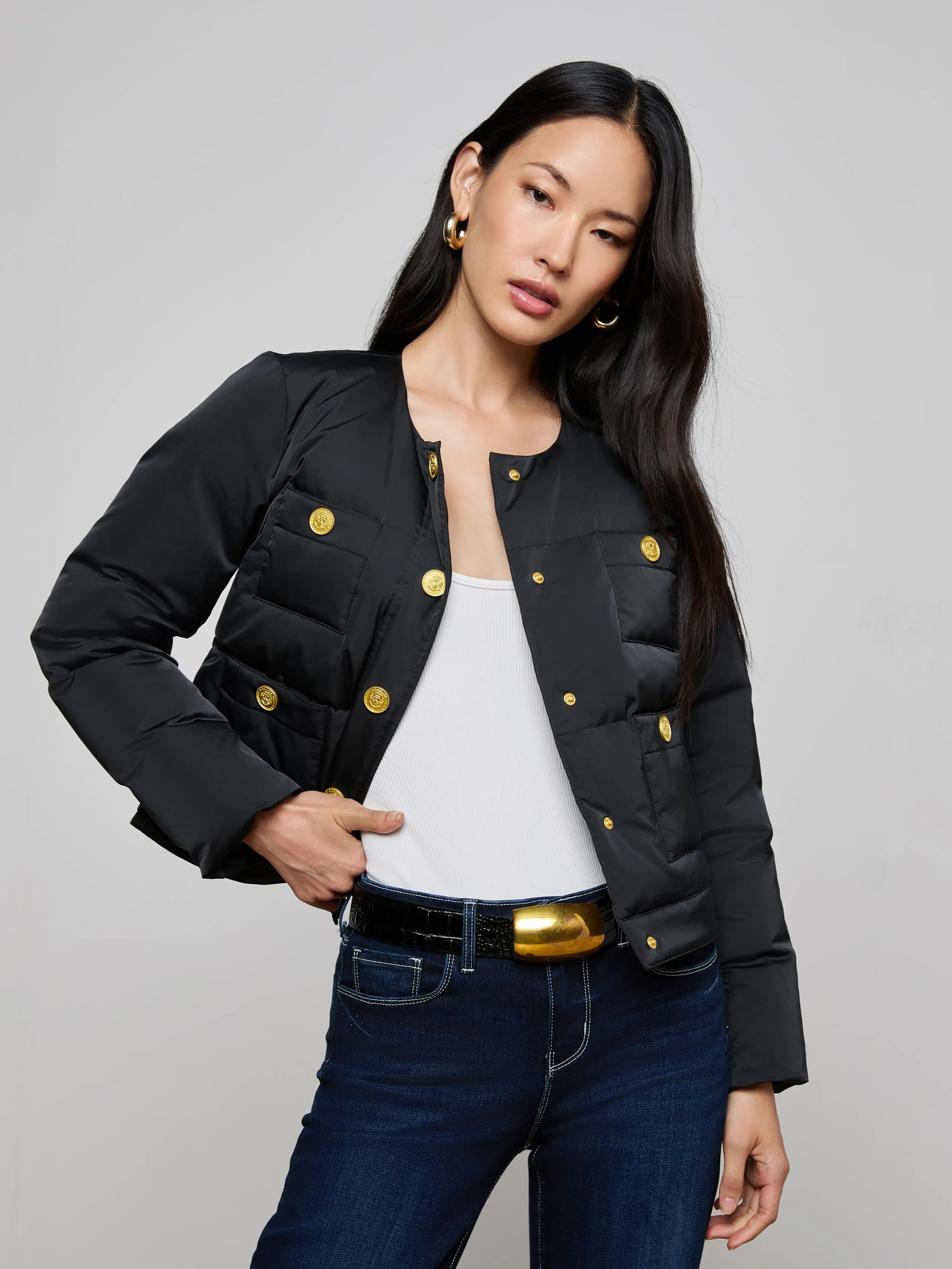 Juana Scarf Puffer Jacket sold by L'AGENCE product image thumbnail 2