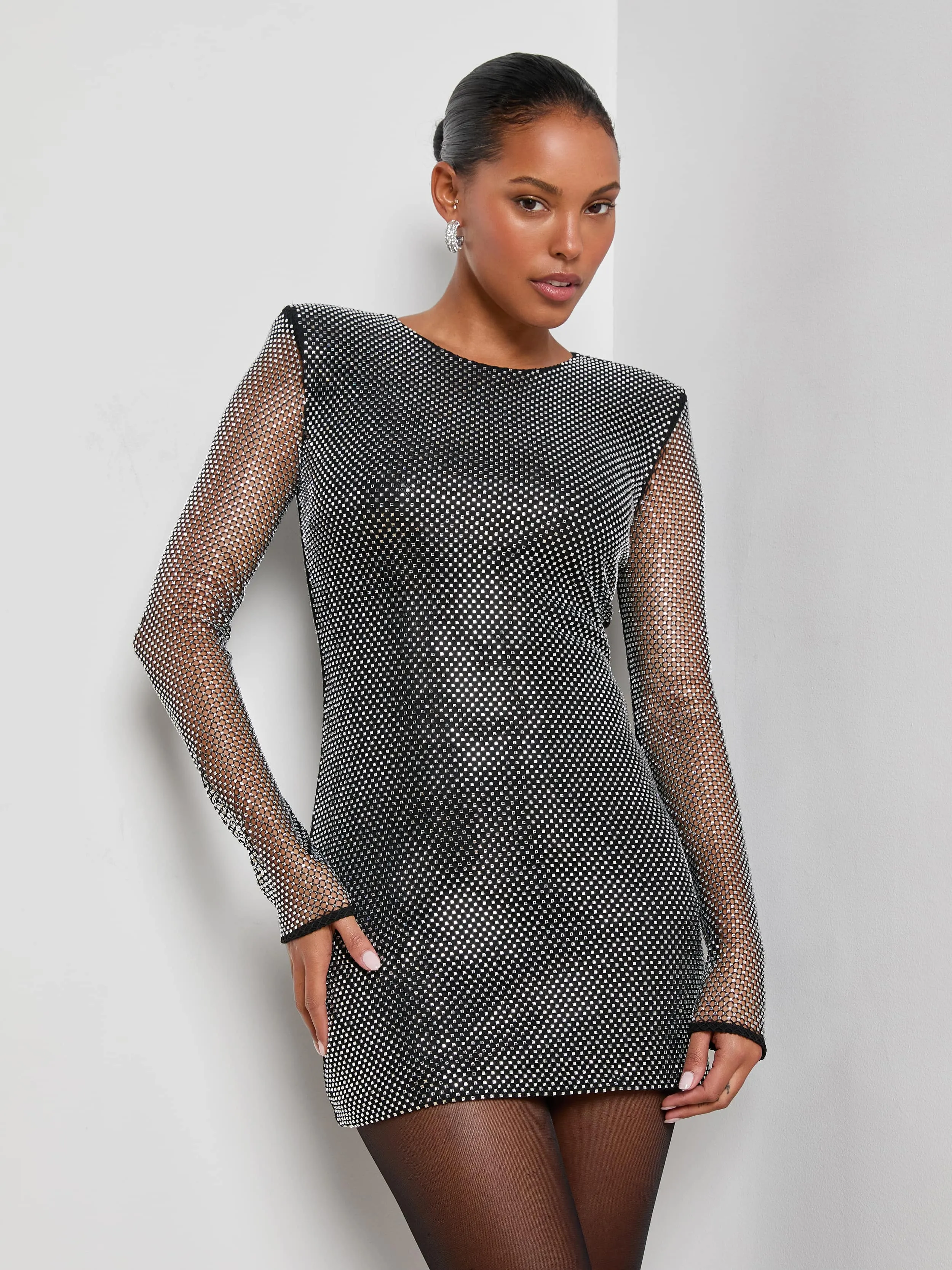 Harlynn Crystal Mini Dress sold by L'AGENCE product image thumbnail 3