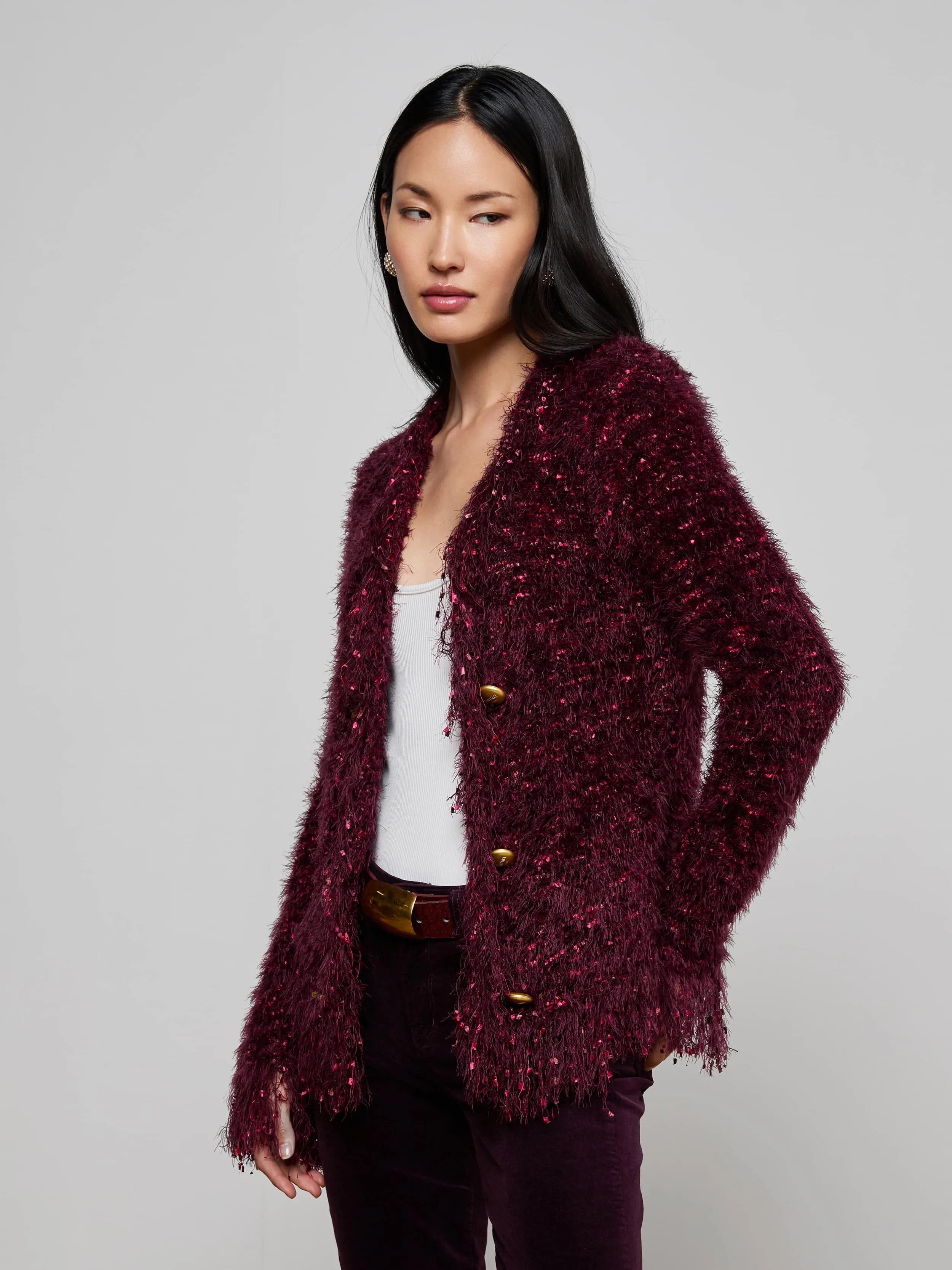 Azure Fringe Cardigan Blazer sold by L'AGENCE product image thumbnail 3
