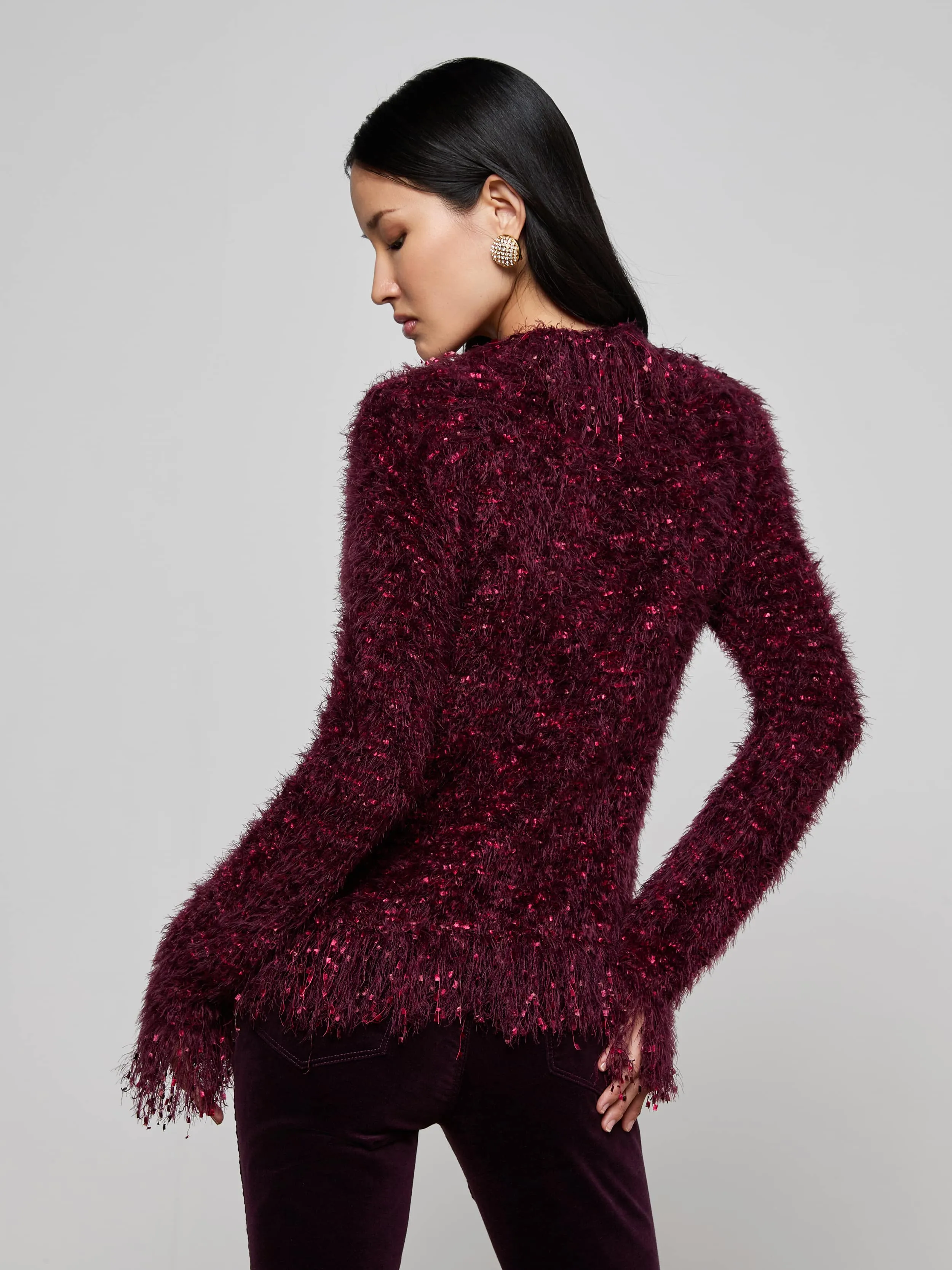 Azure Fringe Cardigan Blazer sold by L'AGENCE product image thumbnail 5