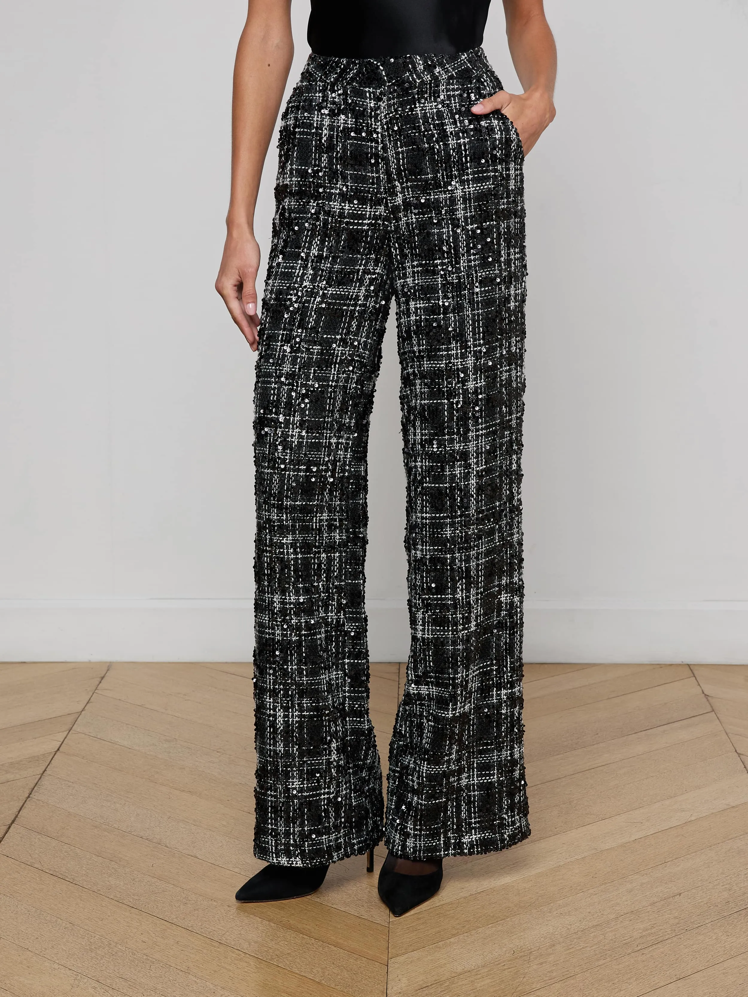 Livvy Tweed Trouser sold by L'AGENCE product image thumbnail 2