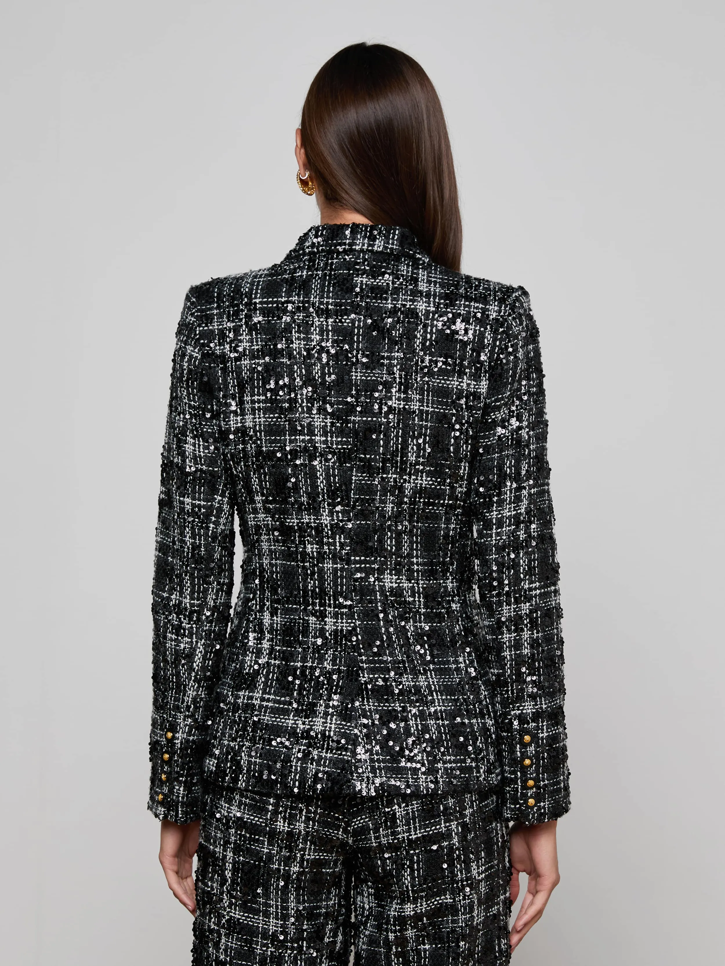 Colin Sequined Tweed Blazer sold by L'AGENCE product image thumbnail 5