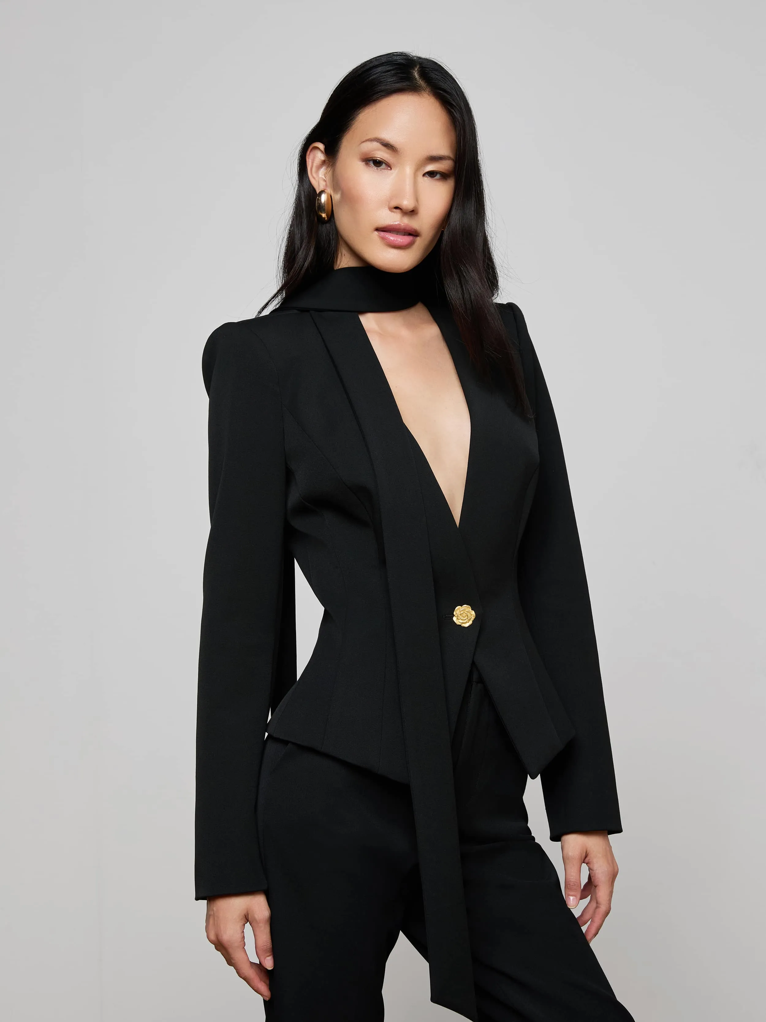 Romy Tie Neck Blazer sold by L'AGENCE product image thumbnail 2