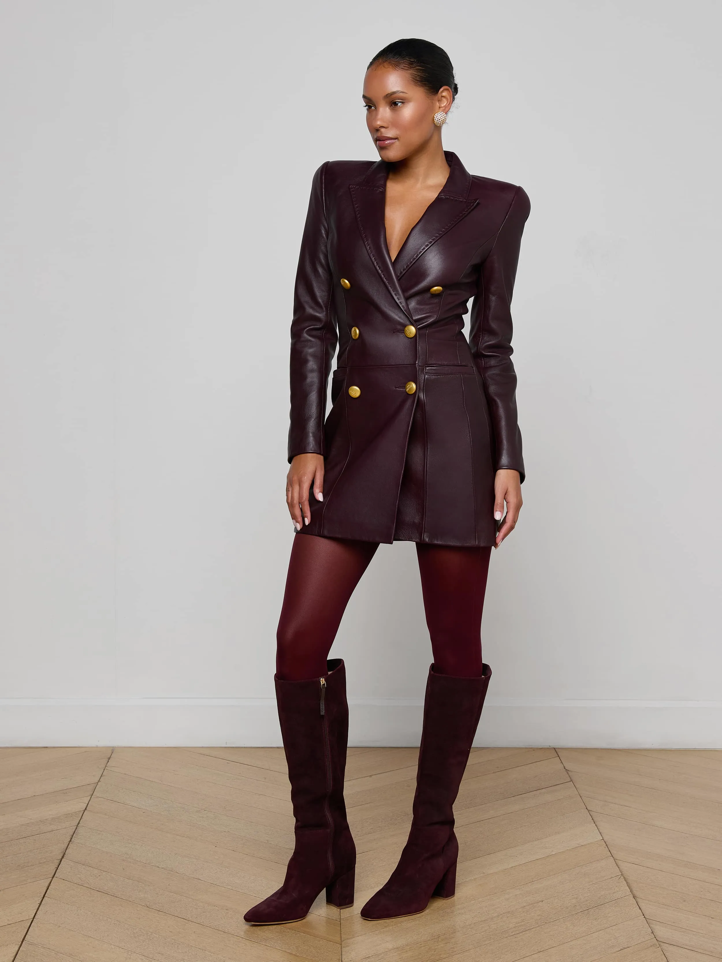 Tora Leather Blazer Dress sold by L'AGENCE product image thumbnail 3