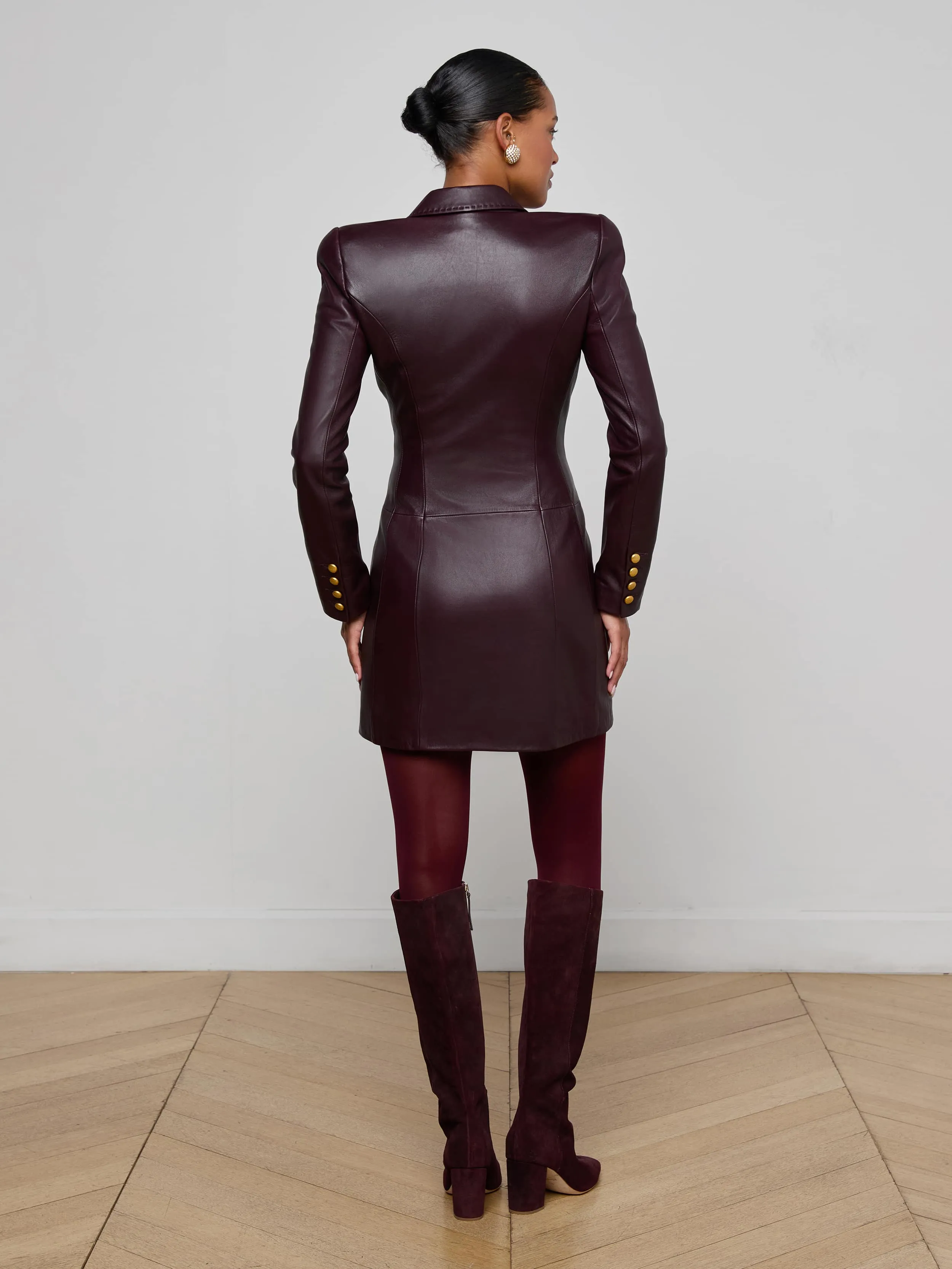 Tora Leather Blazer Dress sold by L'AGENCE product image thumbnail 4