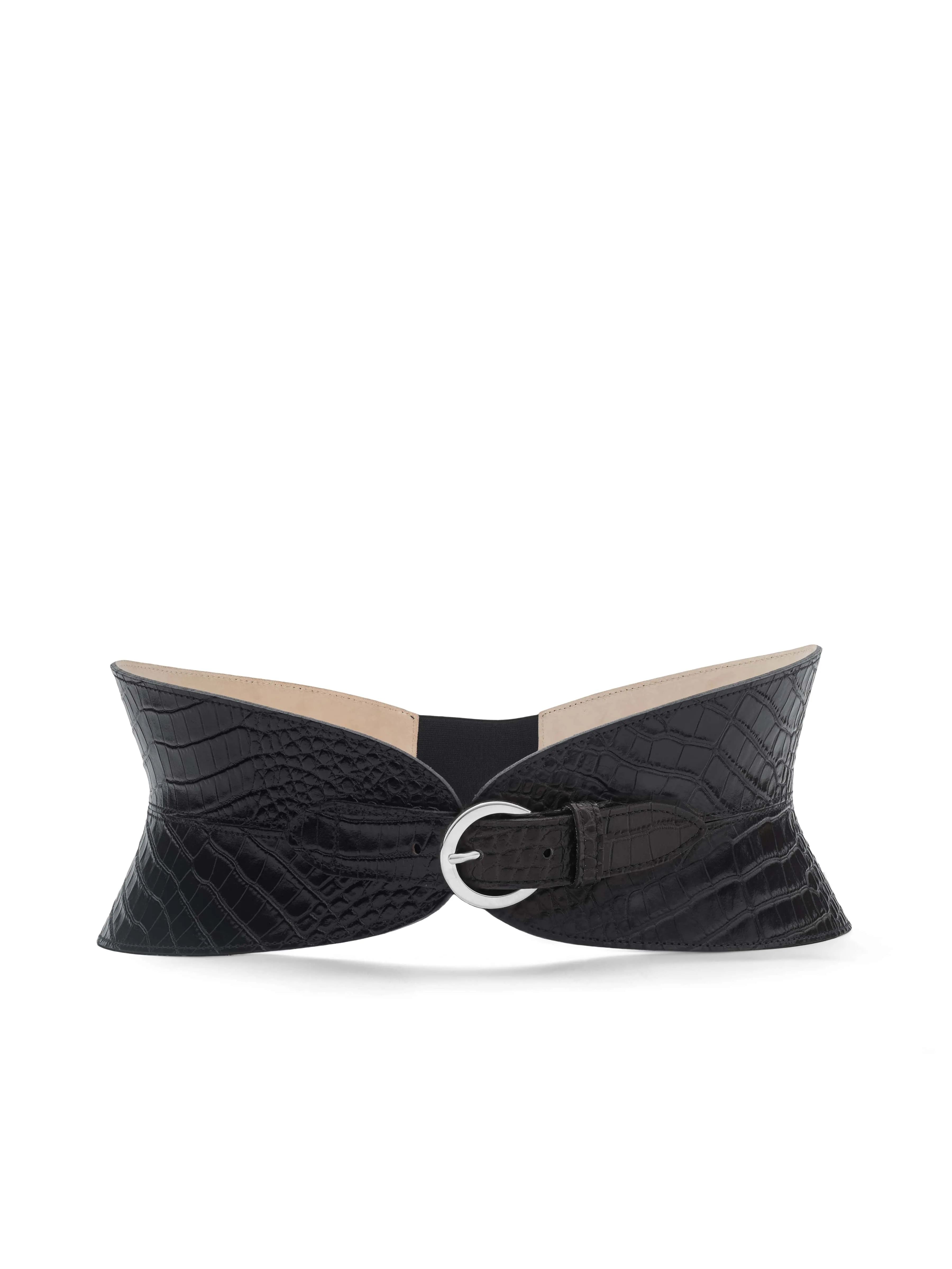 Alexandra Croc-Embossed Corset Belt sold by L'AGENCE