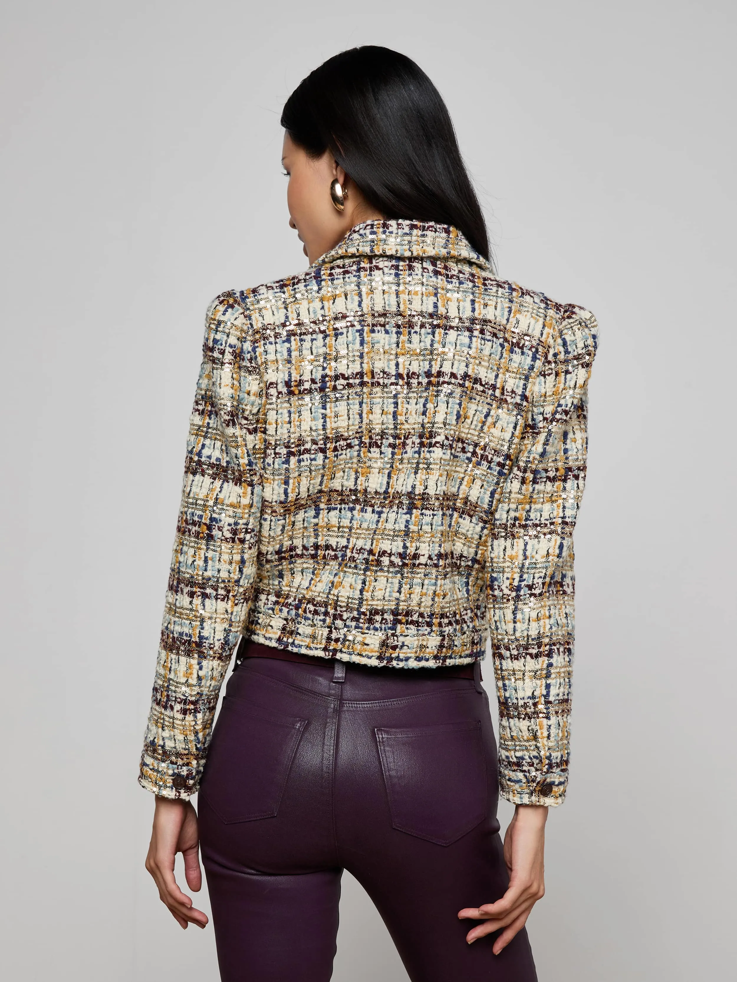 Kasey Sequined Tweed Jacket sold by L'AGENCE product image thumbnail 4