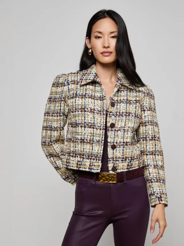 Kasey Sequined Tweed Jacket sold by L'AGENCE